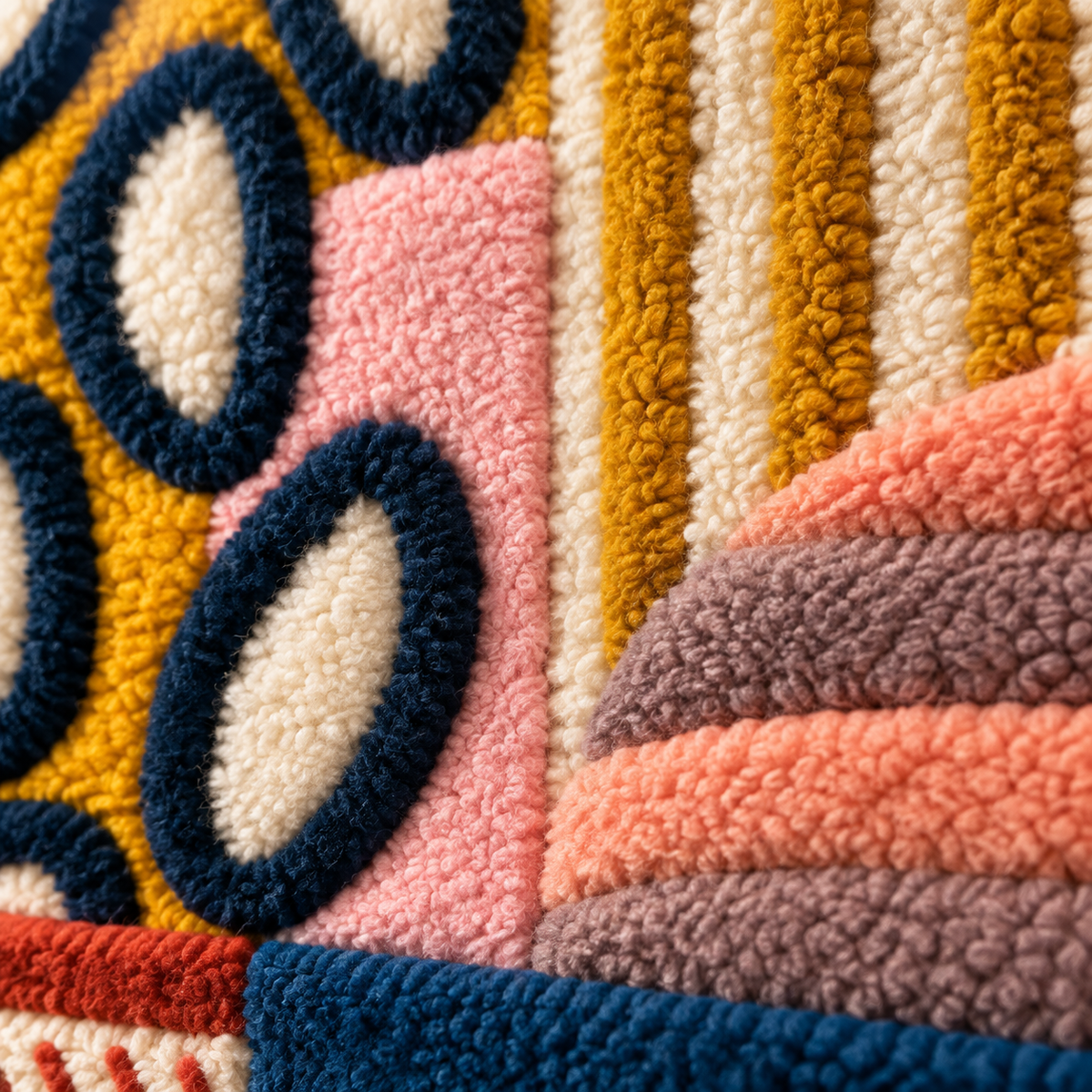 Saffron Poolside — tufted wool texture detail