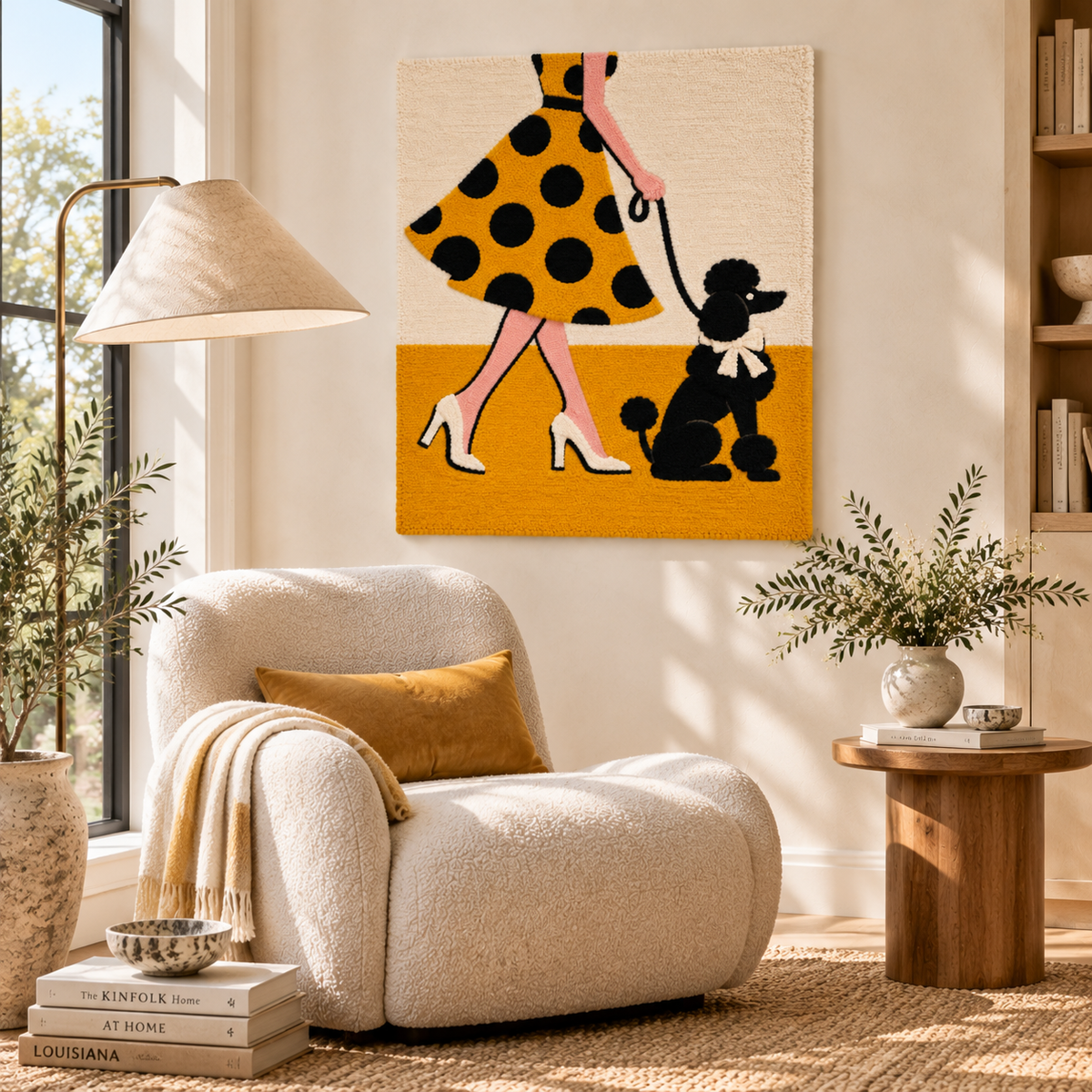 Saffron Stroll with Poodle — room setting
