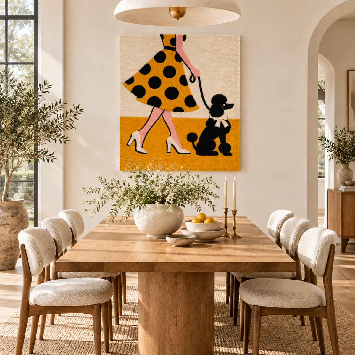 Saffron Stroll with Poodle — room setting