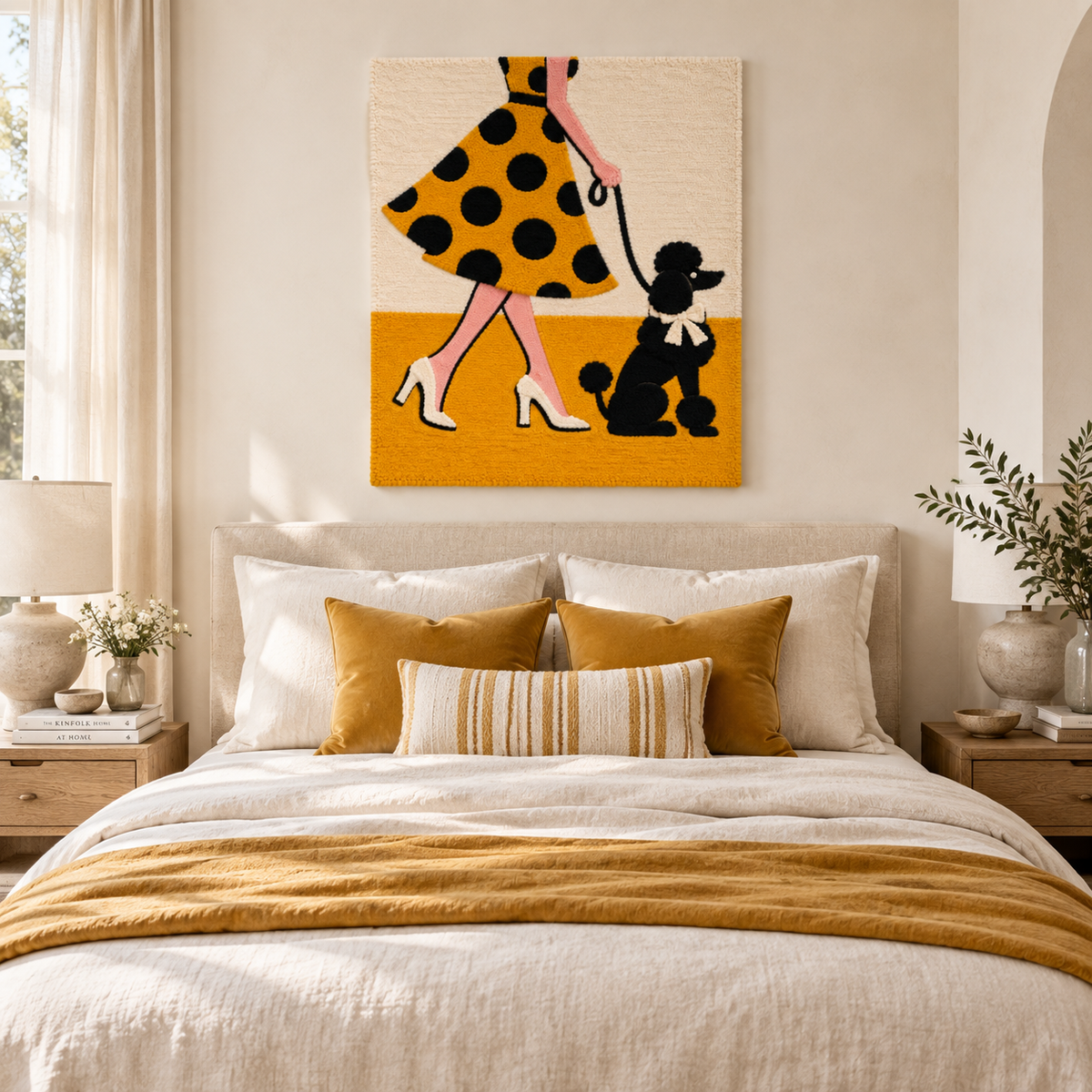Saffron Stroll with Poodle — room setting