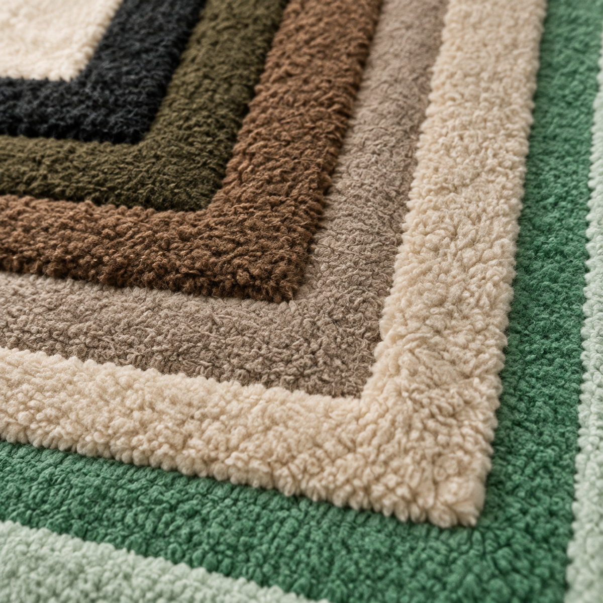 Sage Corner Echoes — tufted wool texture detail