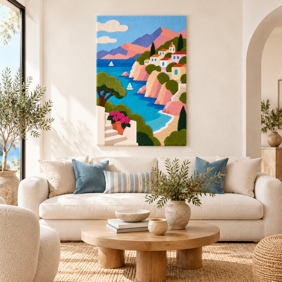 Sails Below the Pink Cliffs — front-facing room scene
