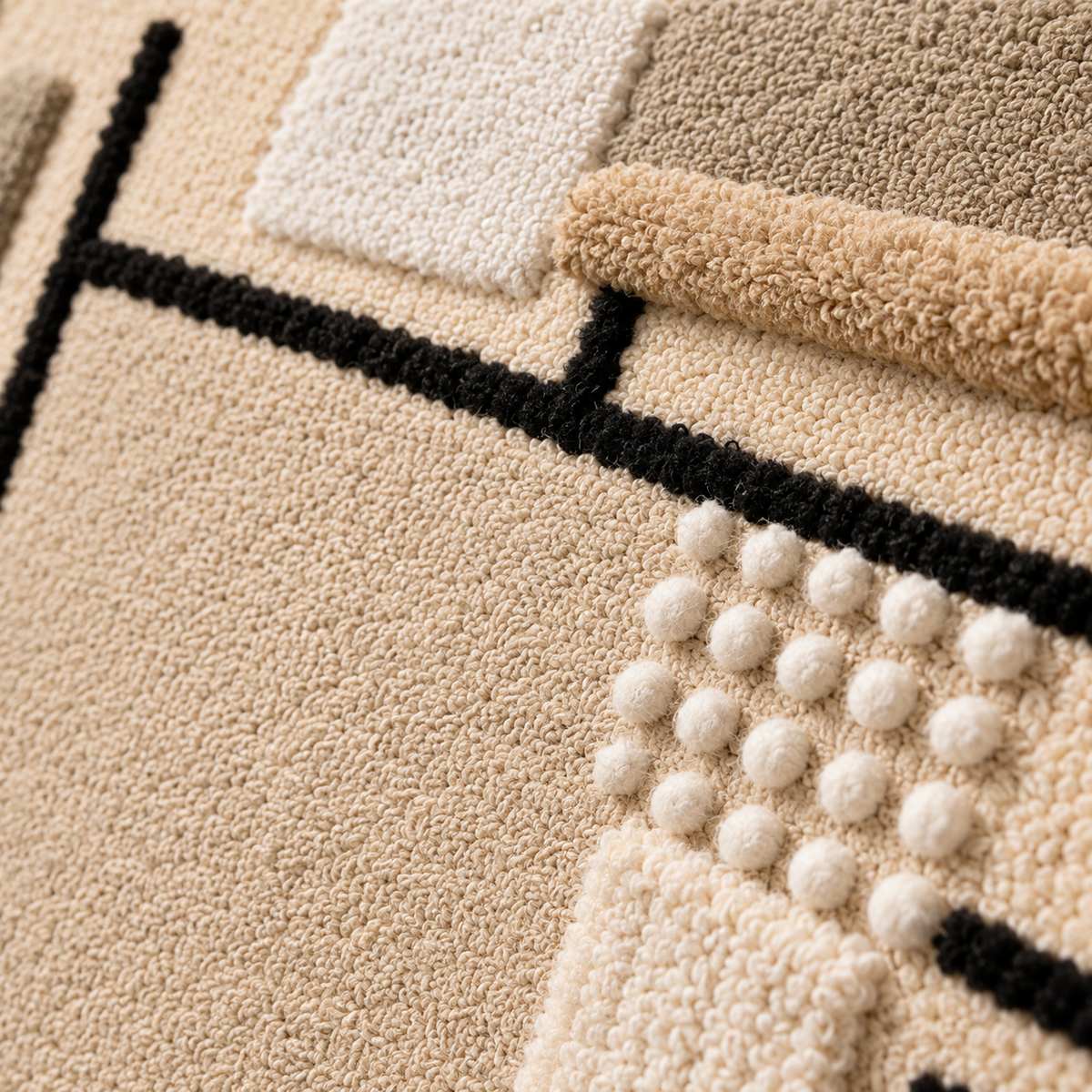 Sand and Ink Composition — tufted wool texture detail