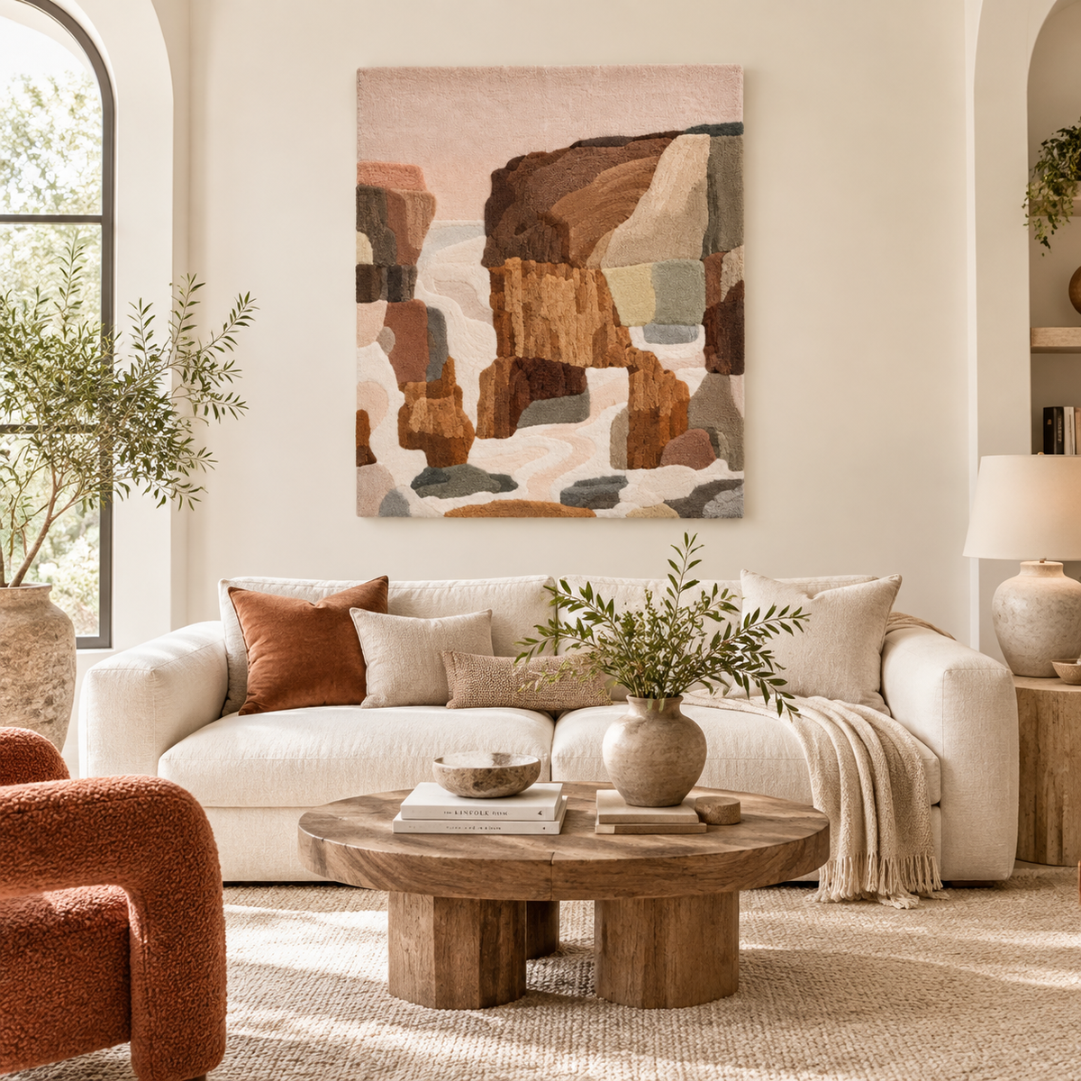 Sandstone Canyon Stillness — front-facing room scene