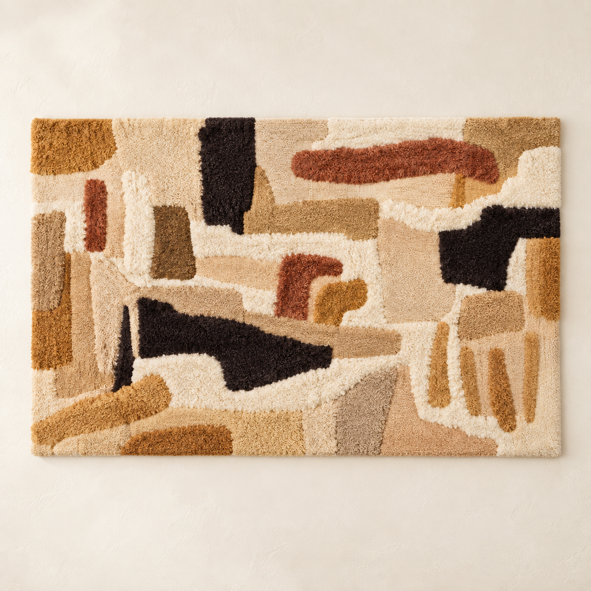 Hewn Earth sandstone mosaic wall art displaying a detailed, earthy-toned mosaic pattern for interior decoration.