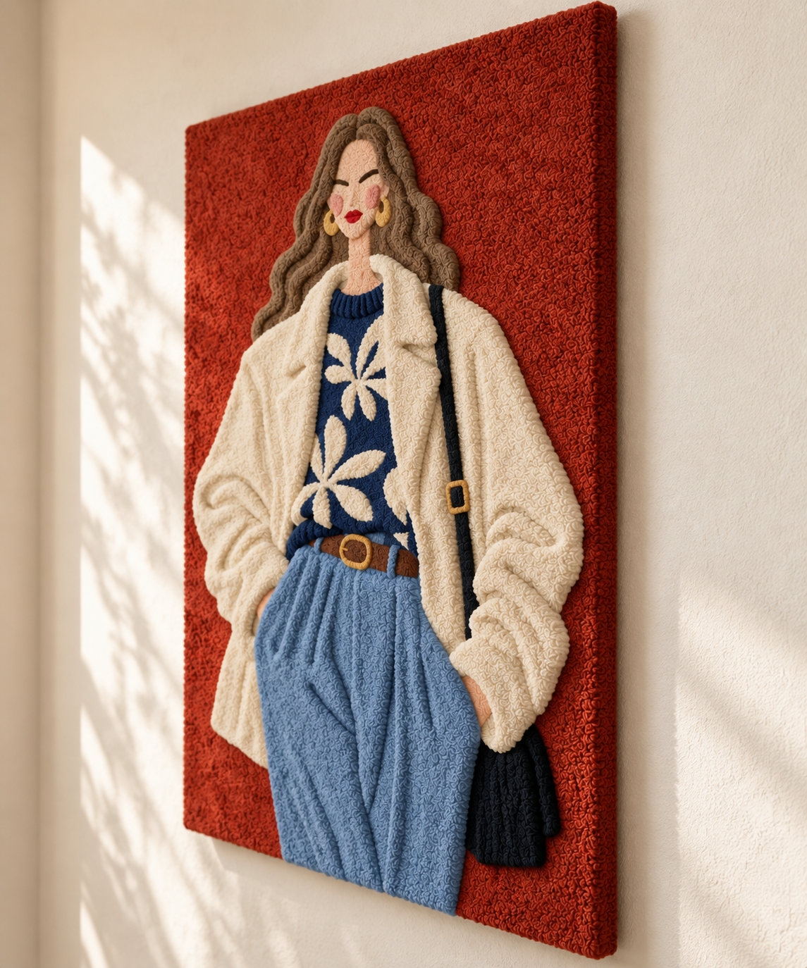Scarlet Backdrop Muse — angled relief view