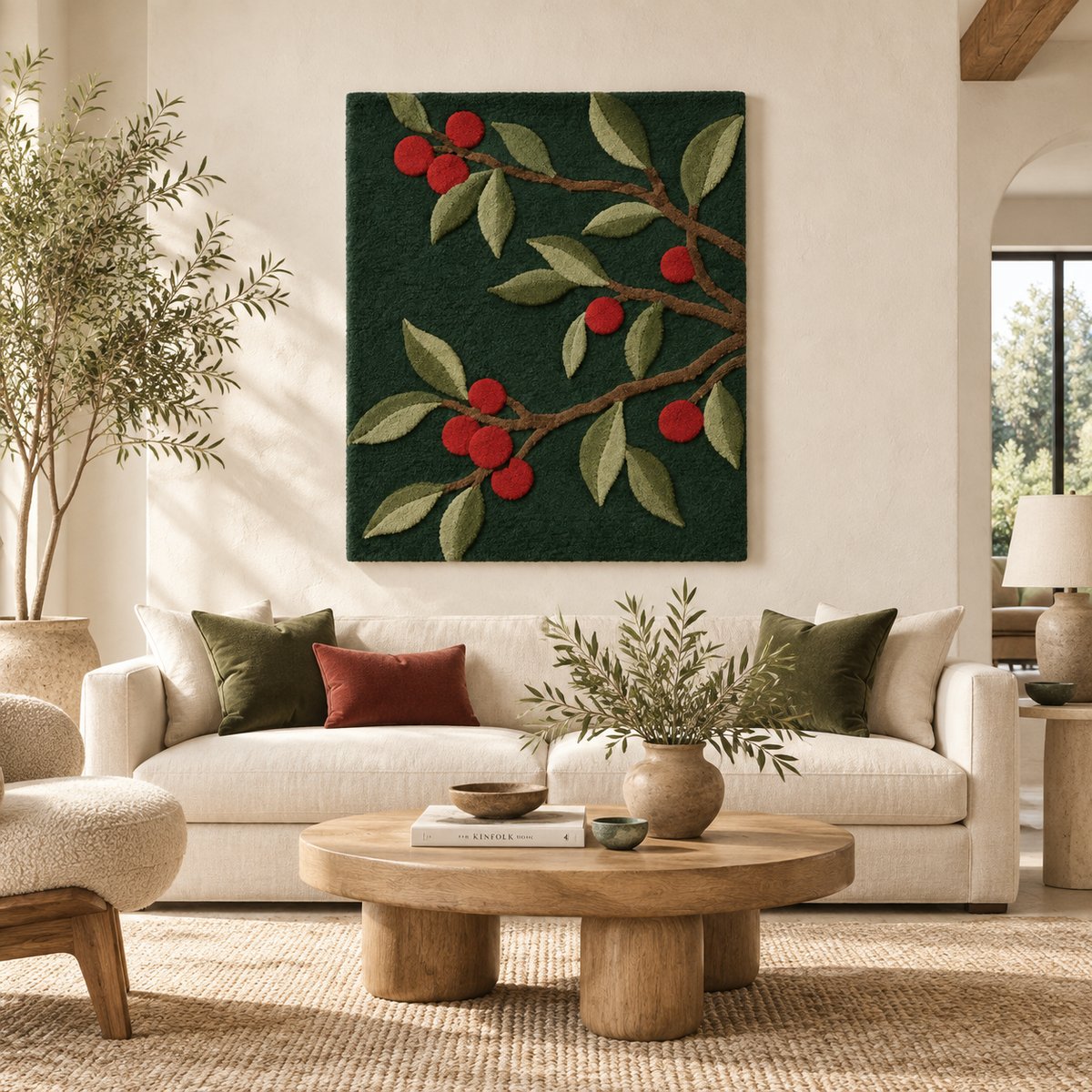Scarlet Berry Bough — front-facing room scene [room-front]