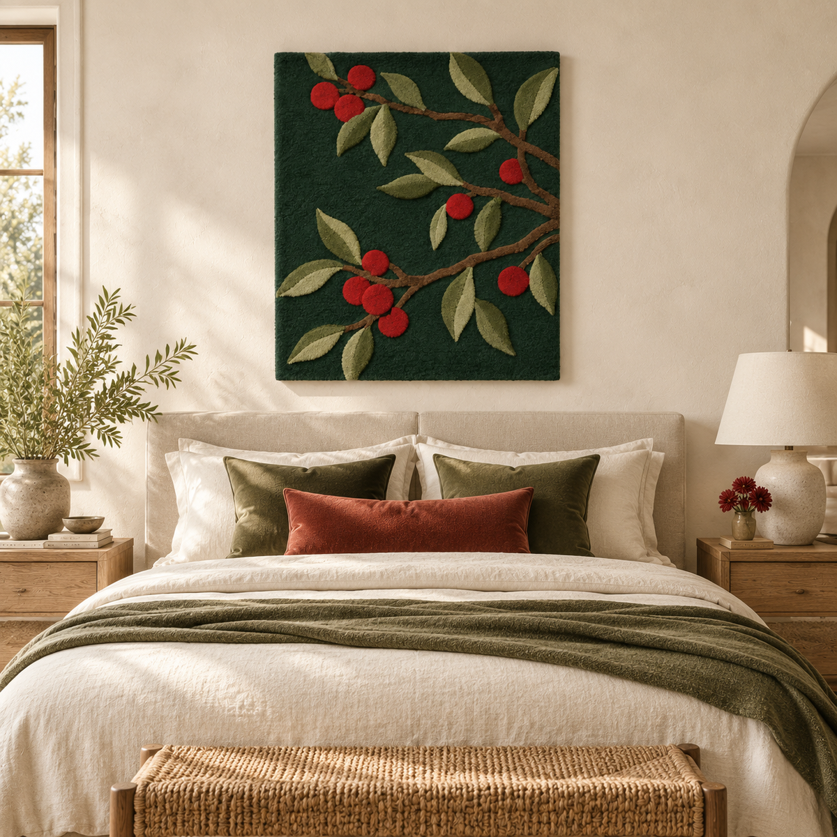 Scarlet Berry Bough — room setting 1