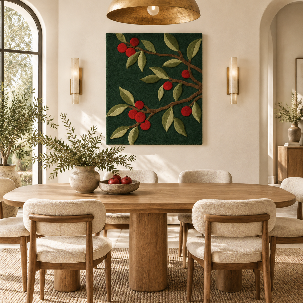 Scarlet Berry Bough — room setting 3