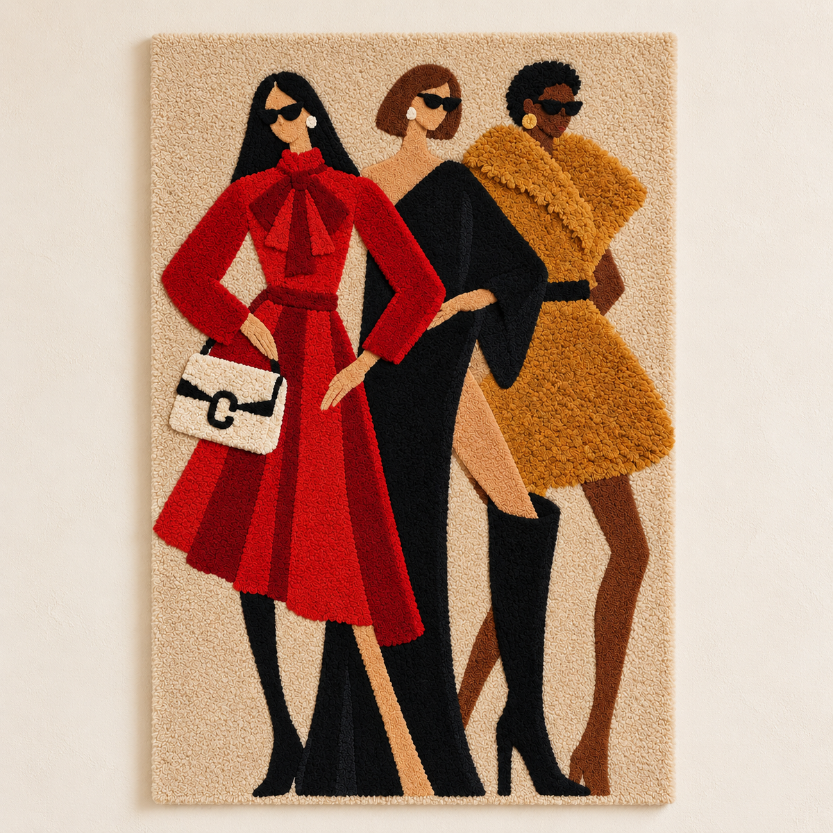 Hewn Earth Scarlet Coat Social Club wall art print featuring a vibrant abstract design on a light background.