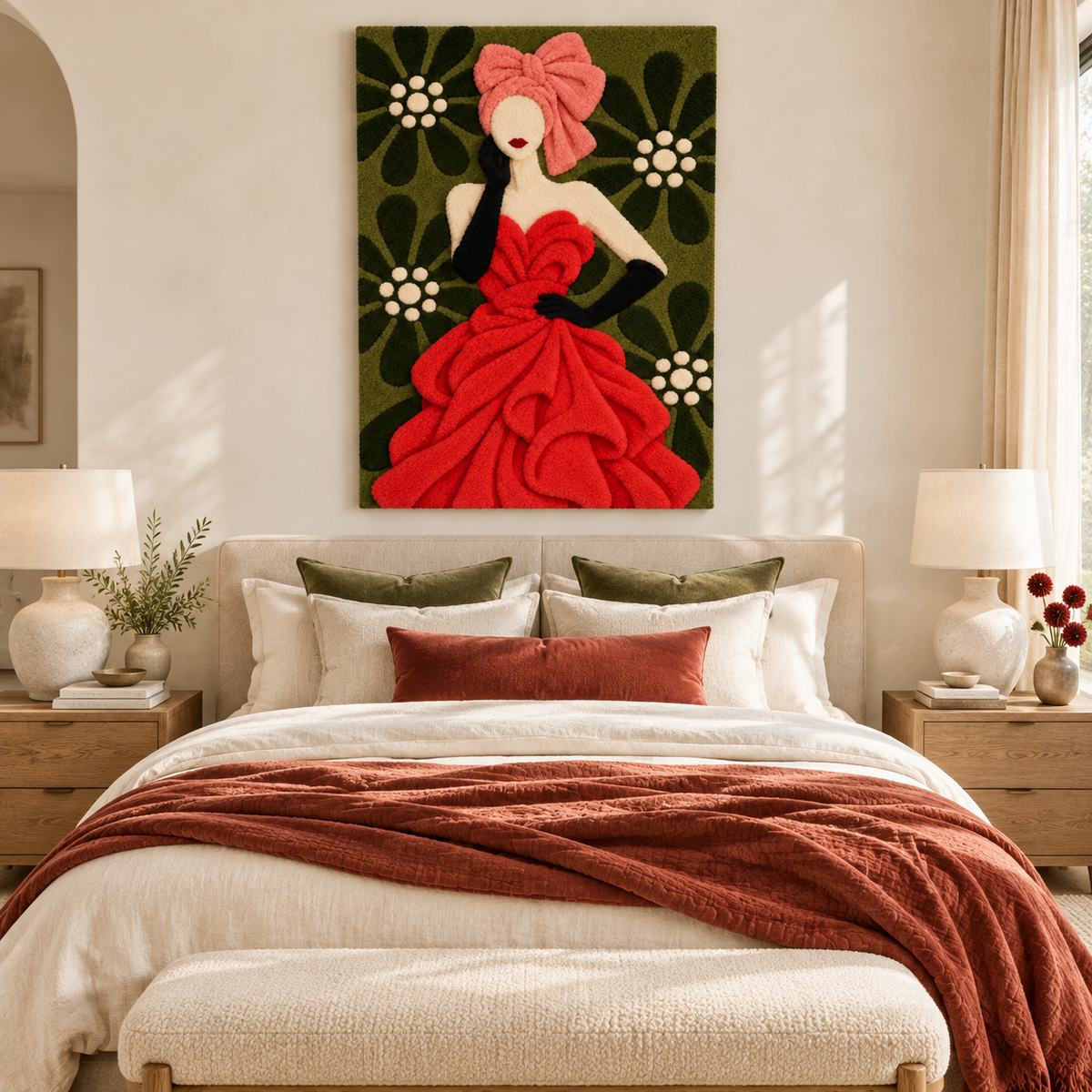 Scarlet Gown in the Garden — room setting