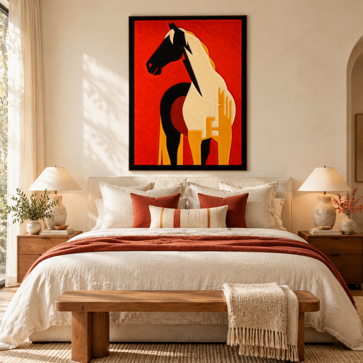 Scarlet Horse Silhouette by Hewn Earth Studio — room setting