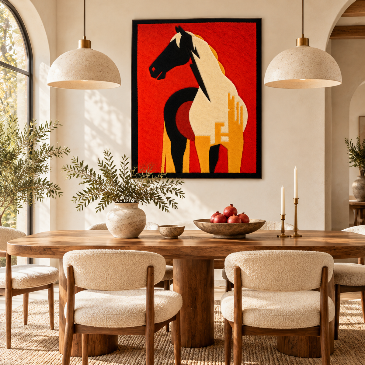 Scarlet Horse Silhouette by Hewn Earth Studio — room setting