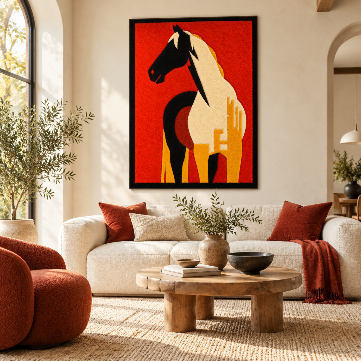 Scarlet Horse Silhouette by Hewn Earth Studio — room setting
