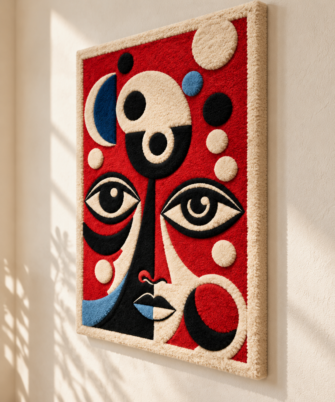 Scarlet Moon Face — angled relief view