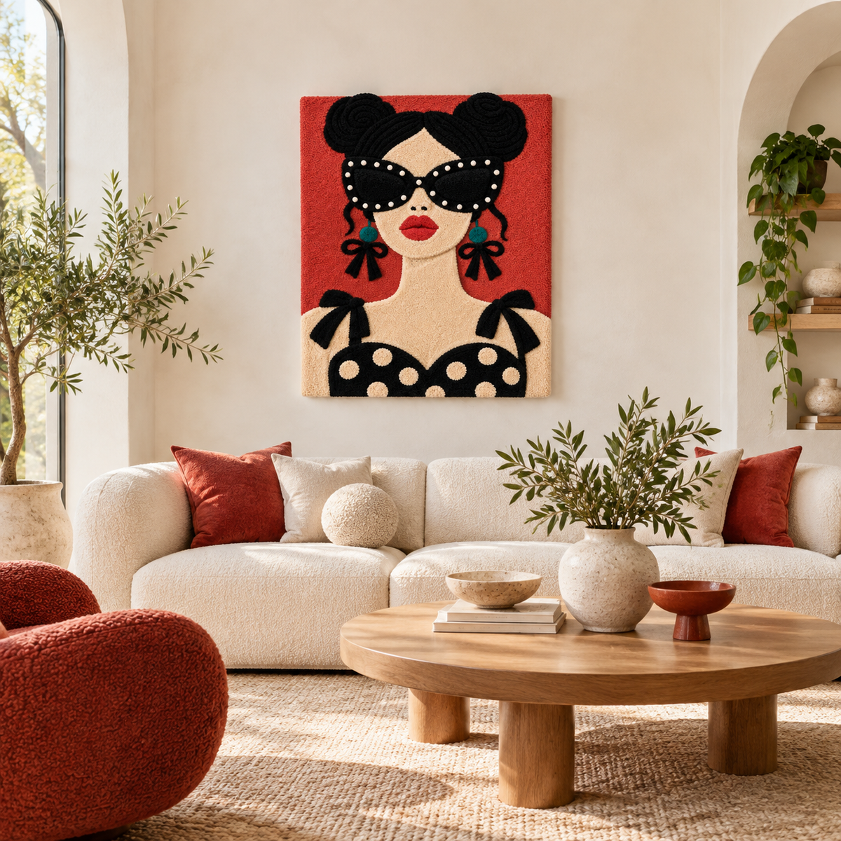 Scarlet Polka Dot Muse — front-facing room scene [room-front]