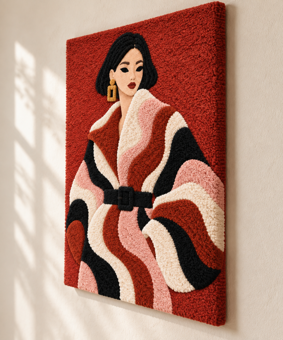 Scarlet Ribbon Coat — angled relief view