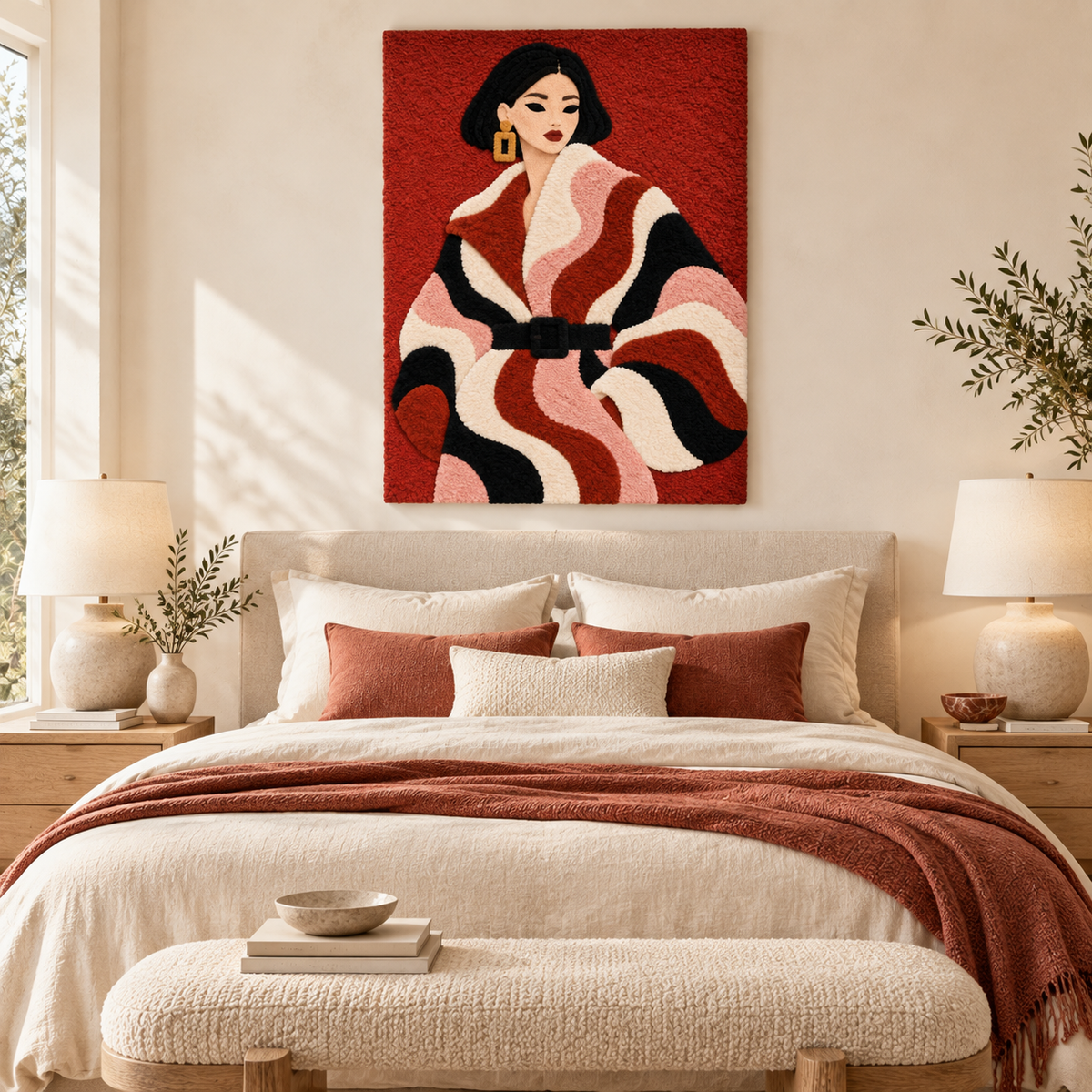 Scarlet Ribbon Coat — room setting 1