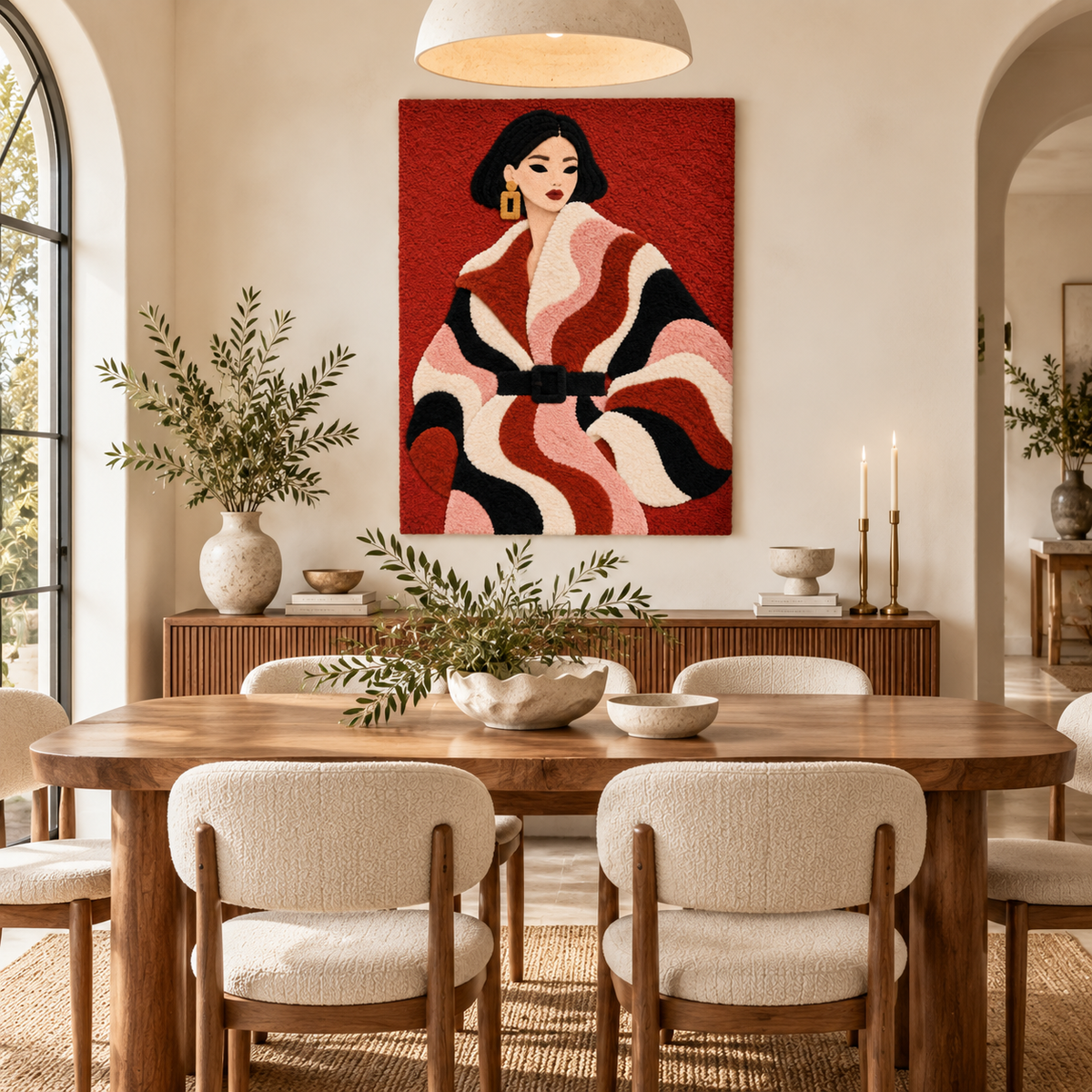 Scarlet Ribbon Coat — room setting 2