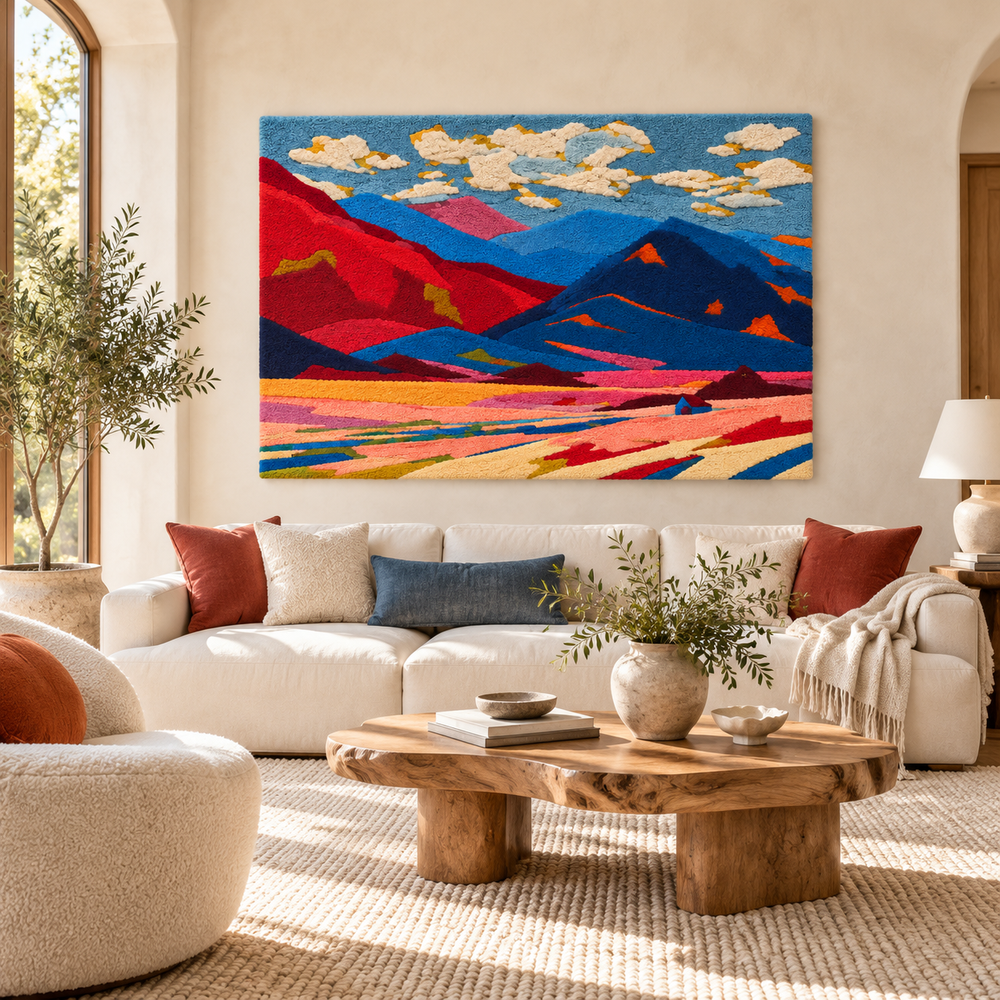 Scarlet Ridge and Blue Sky — front-facing room scene