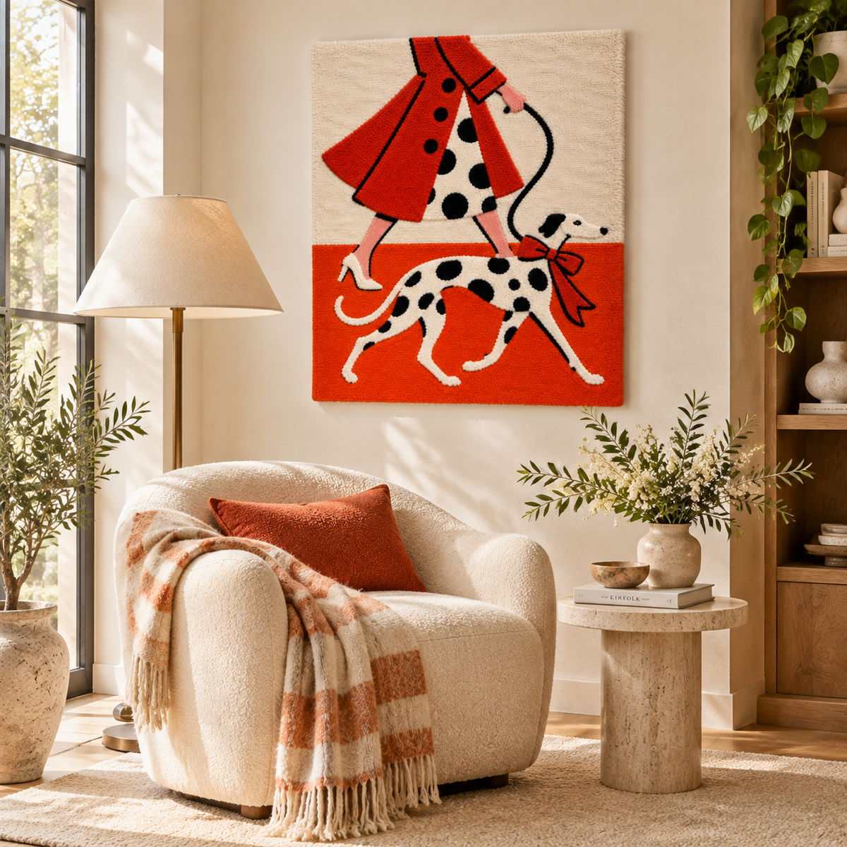 Scarlet Walk with Dalmatian — room setting