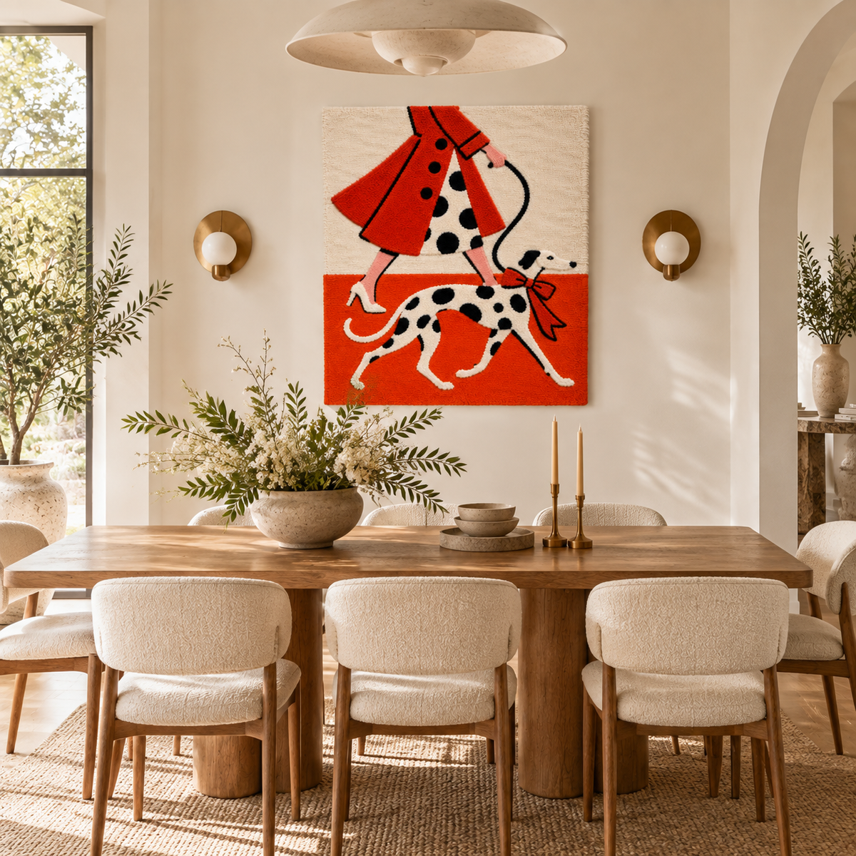 Scarlet Walk with Dalmatian — room setting