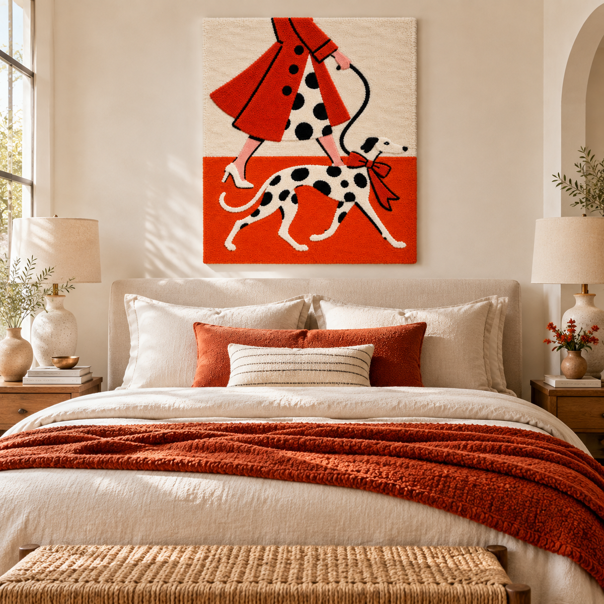 Scarlet Walk with Dalmatian — room setting