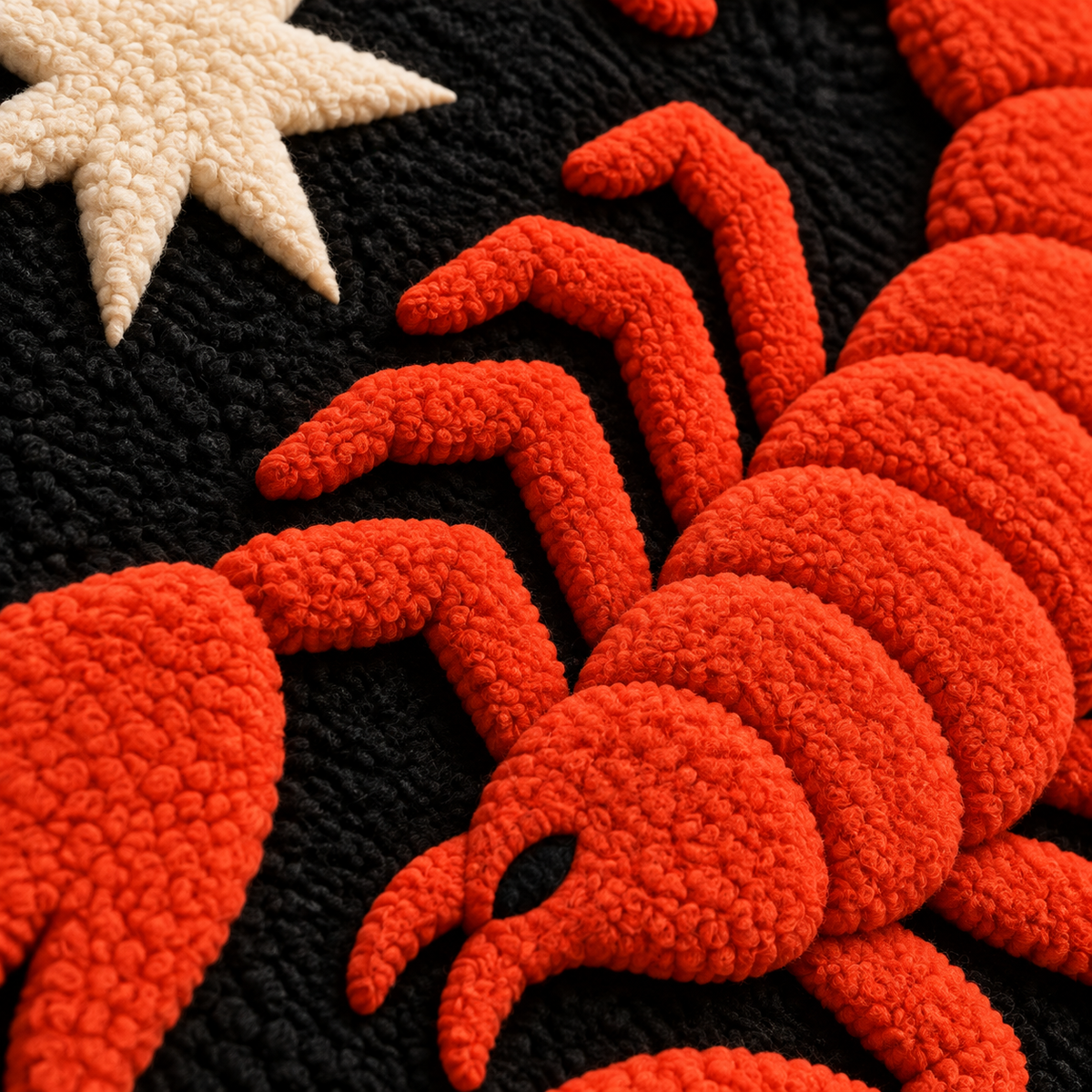 Scorpio Under a Star — tufted wool texture detail