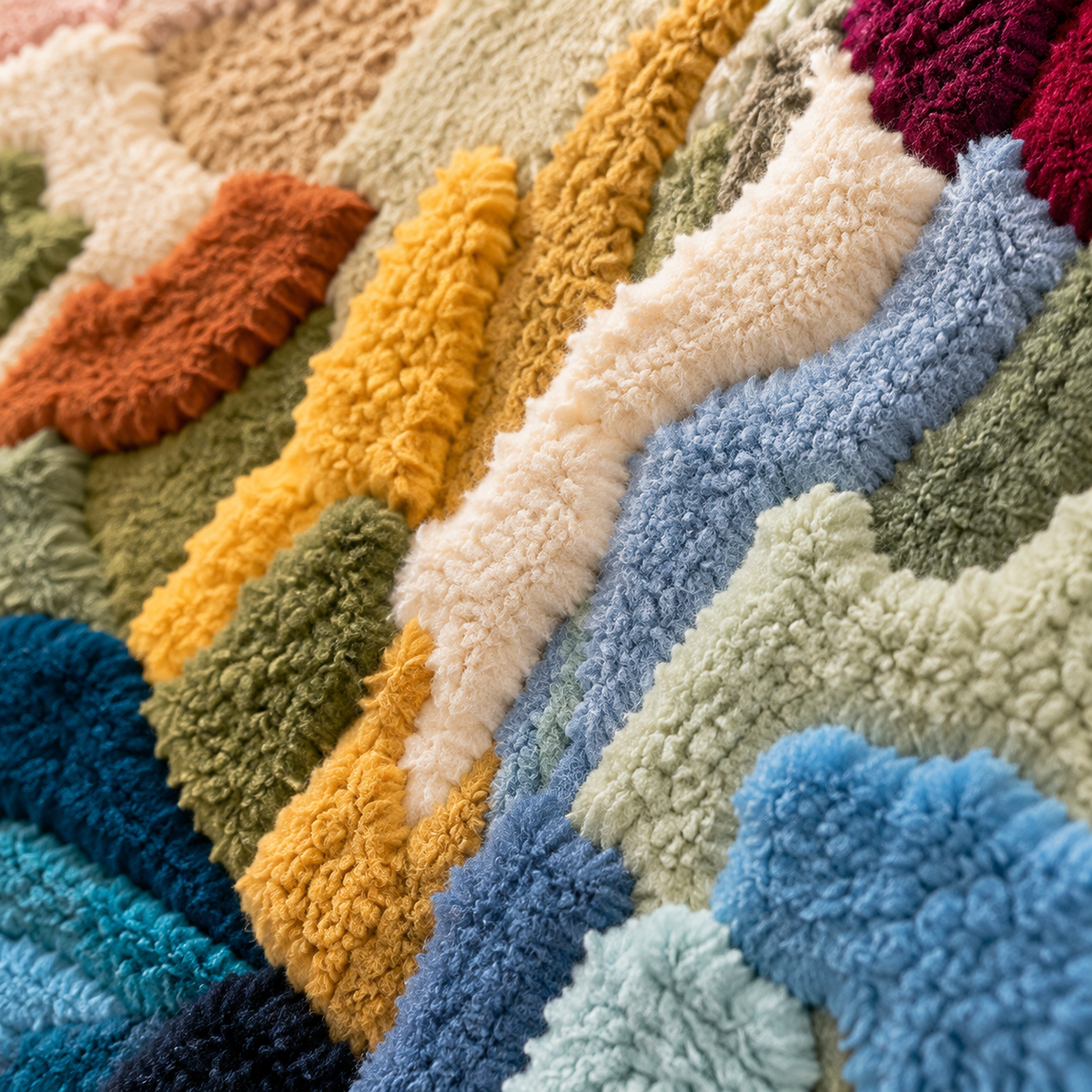 Sea Glass Collage — tufted wool texture detail