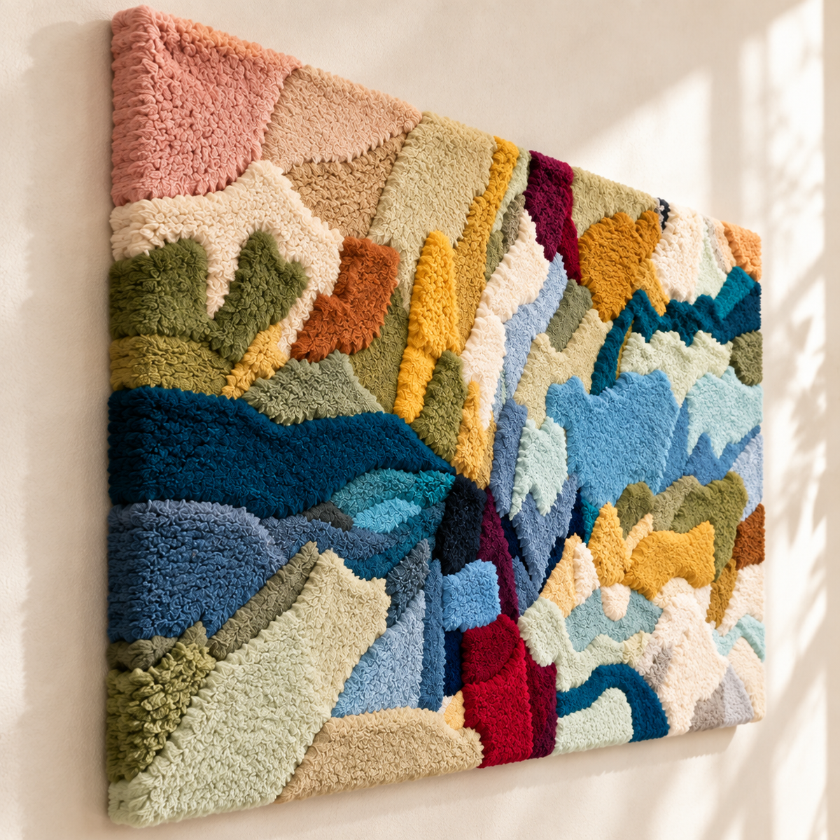 Sea Glass Collage — angled relief view