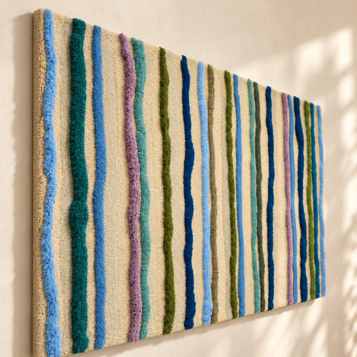 Sea Glass Pinstripes — angled relief view