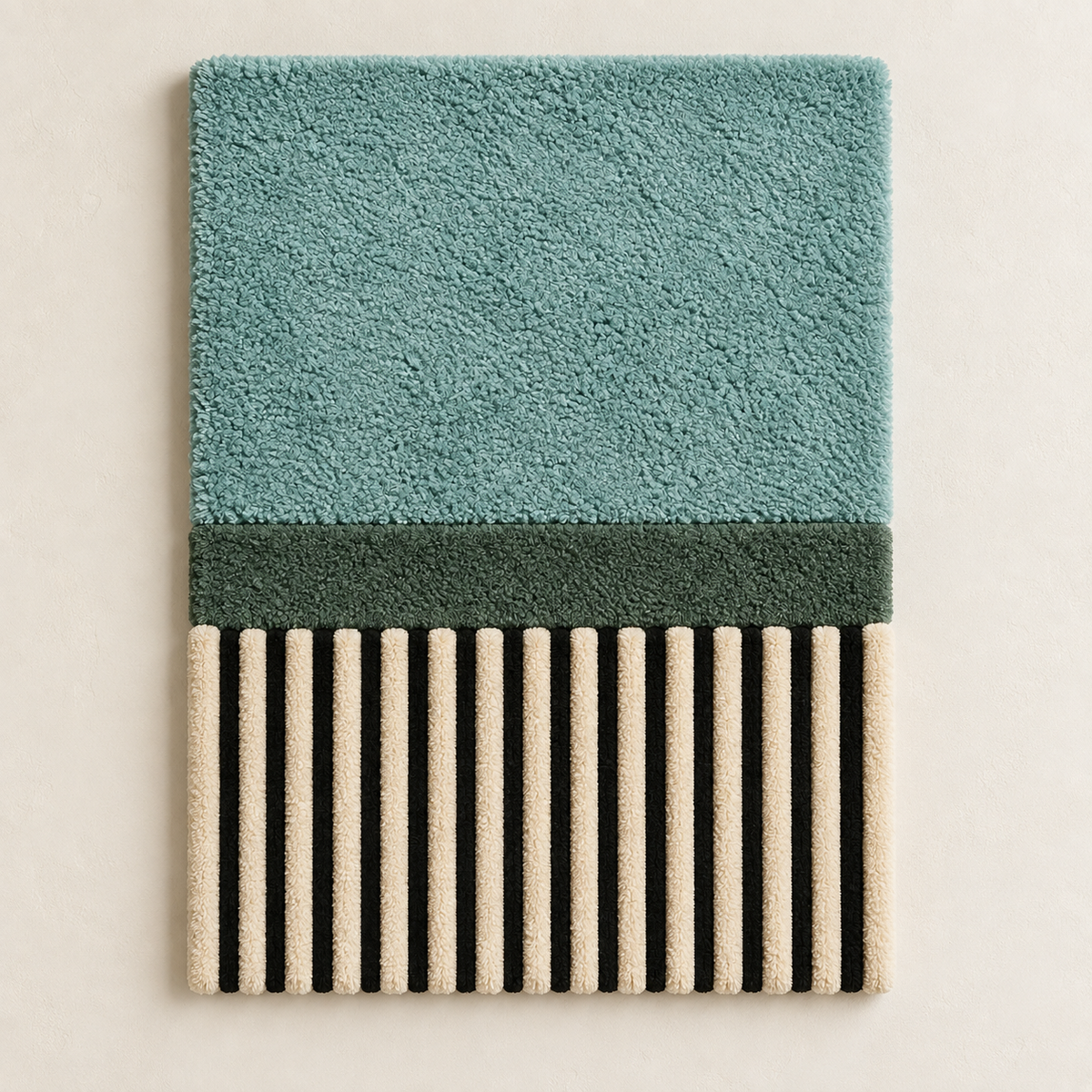 Hewn Earth Seafoam Canopy Stripe Panel wall art with soft green and white stripes, decorative and modern home decor piece