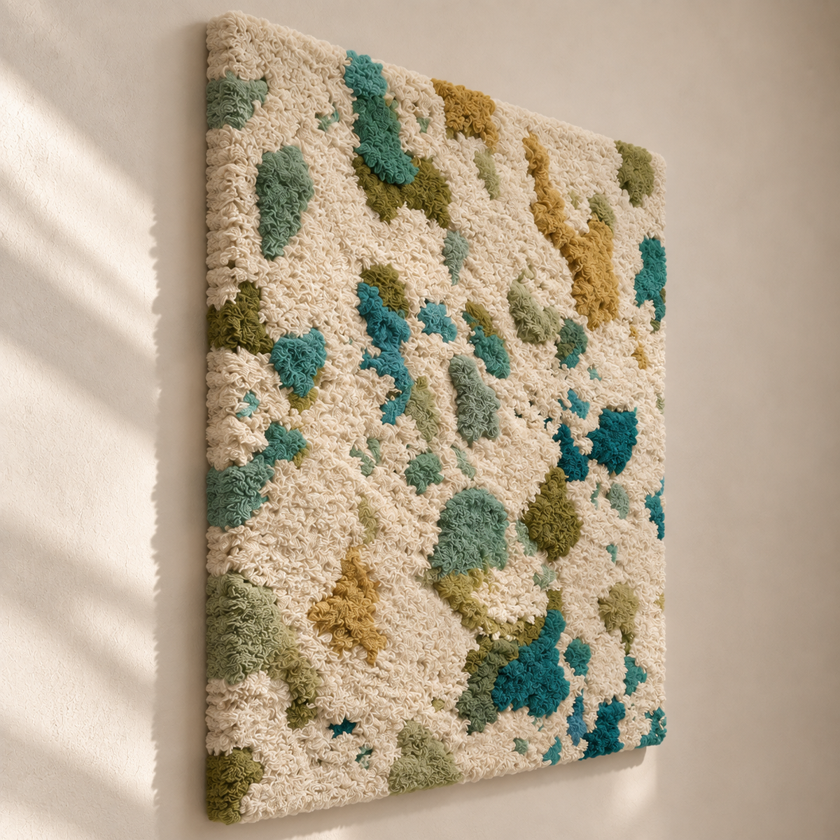 Seaglass Flecks on Ivory — angled relief view