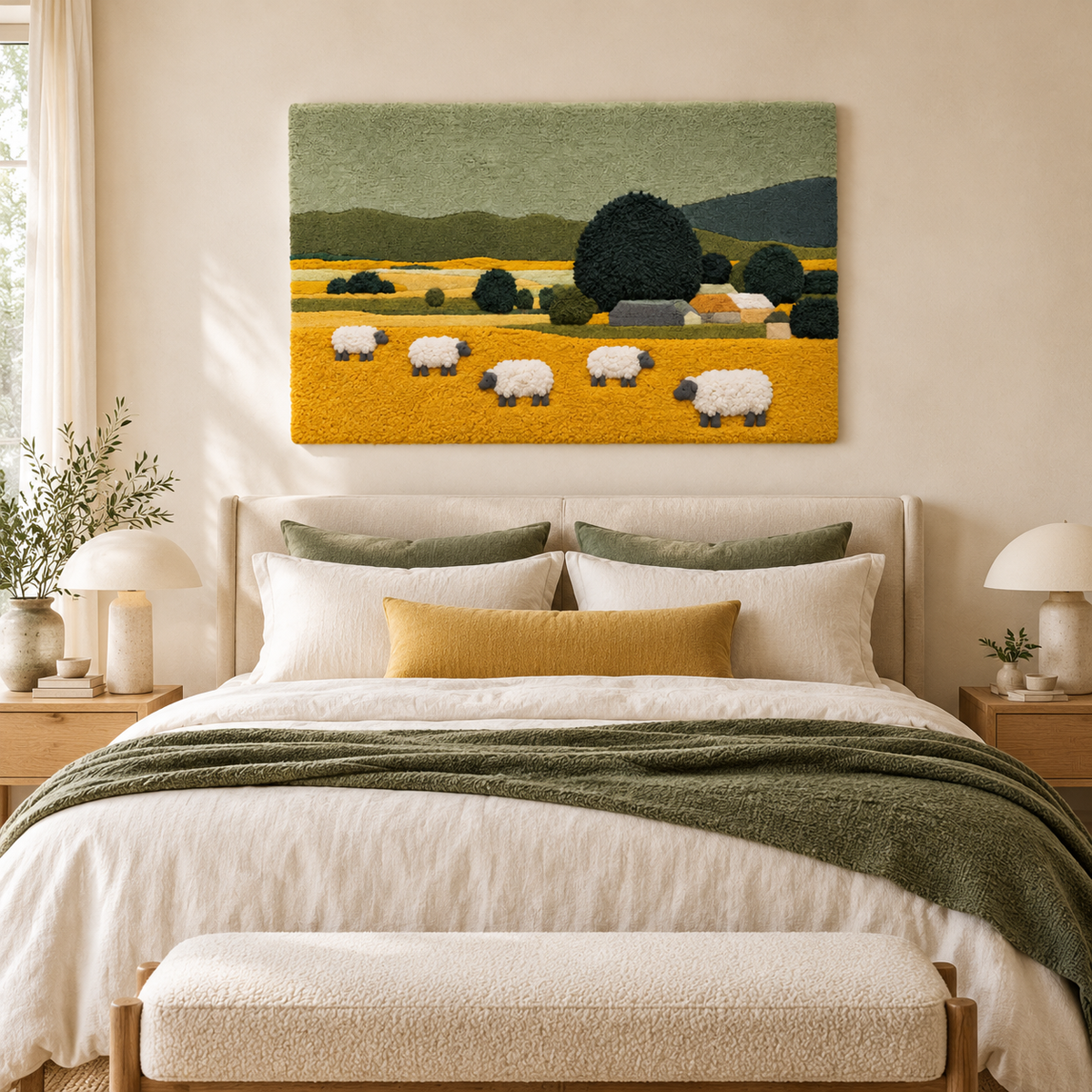 Sheep in the Golden Meadow — room setting 1