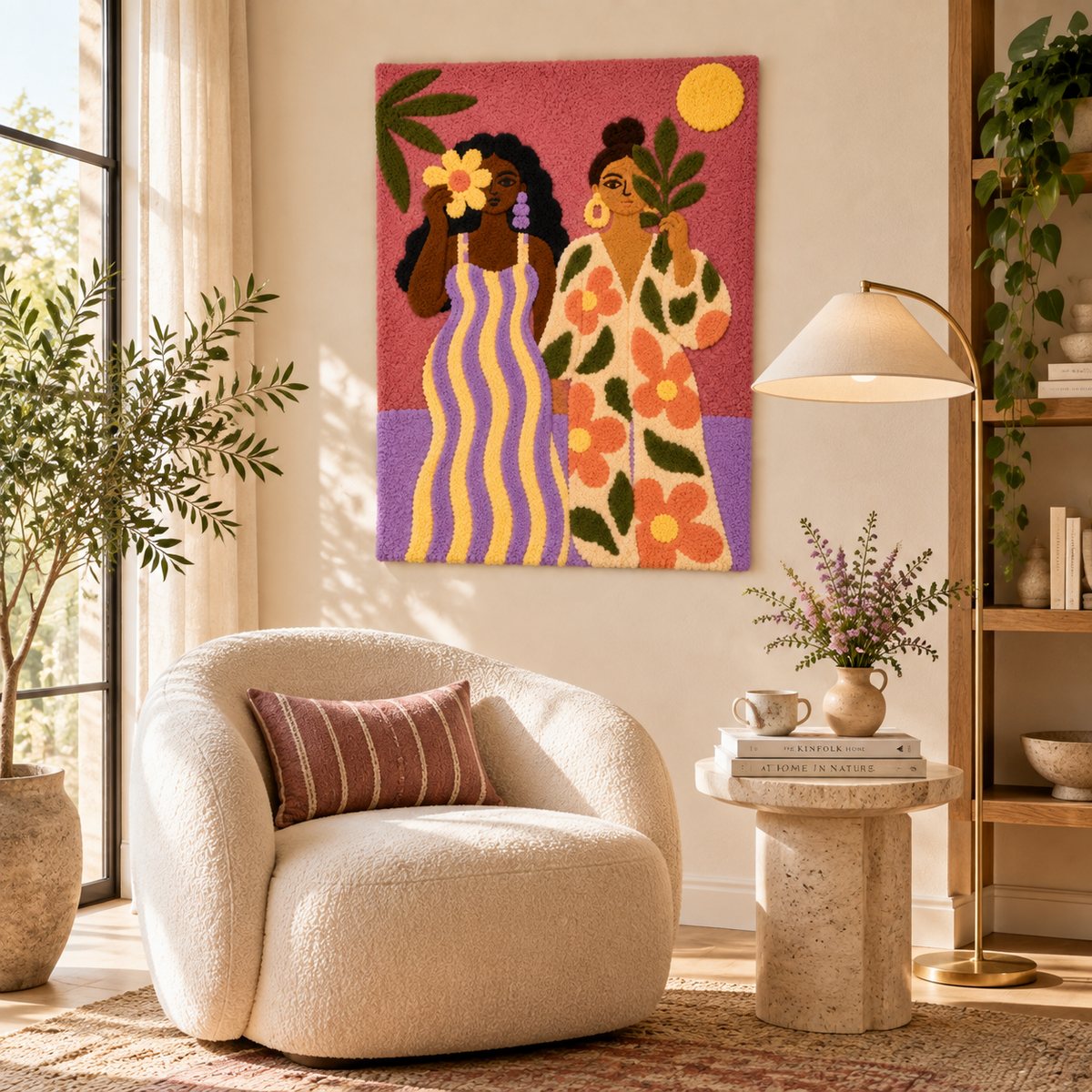 Sisters in a Blushing Garden — room setting