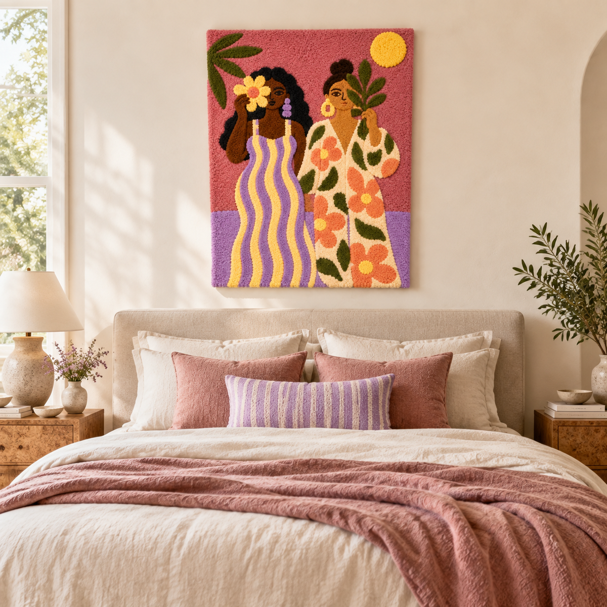 Sisters in a Blushing Garden — room setting