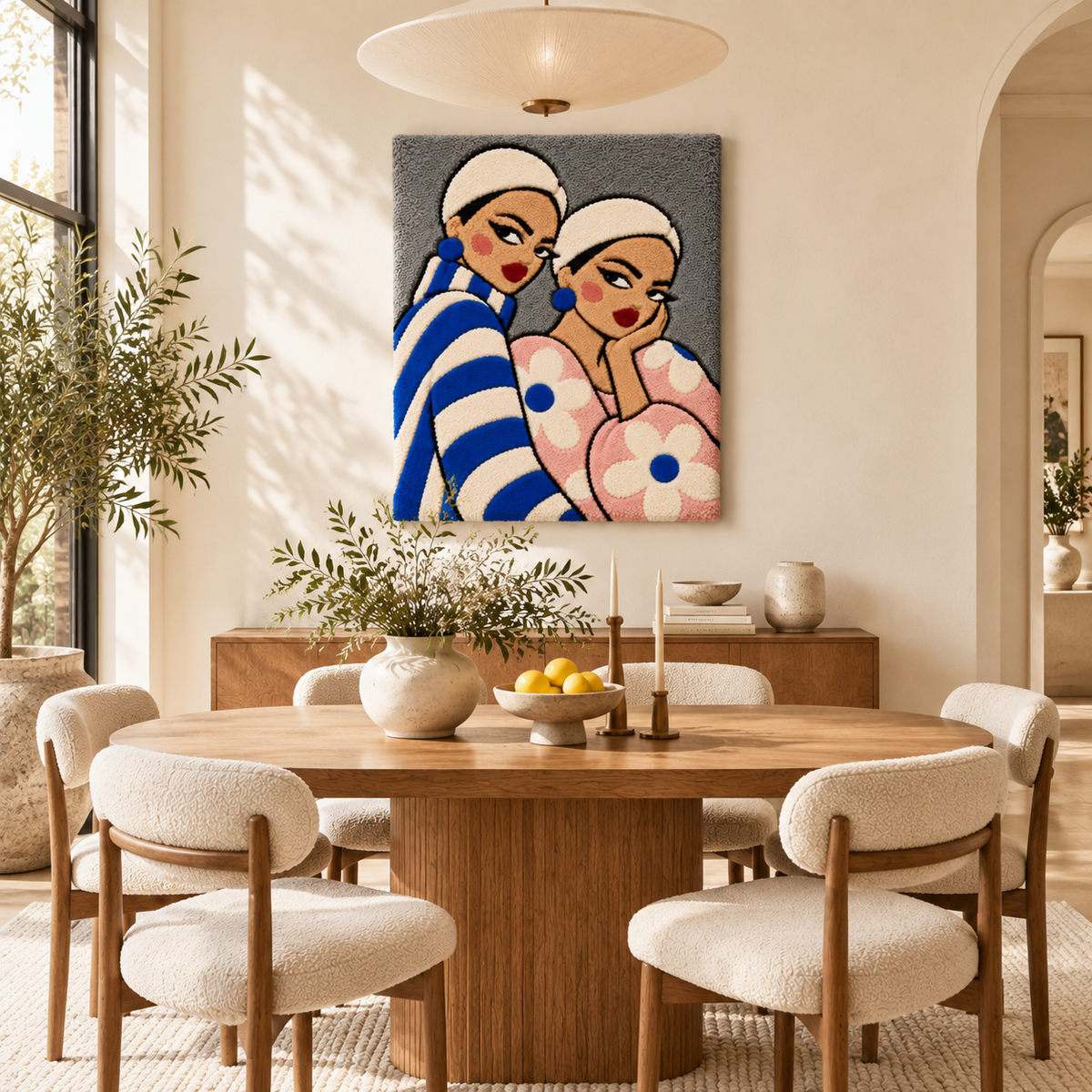 Sisters in Blue and Blossom — room setting 2