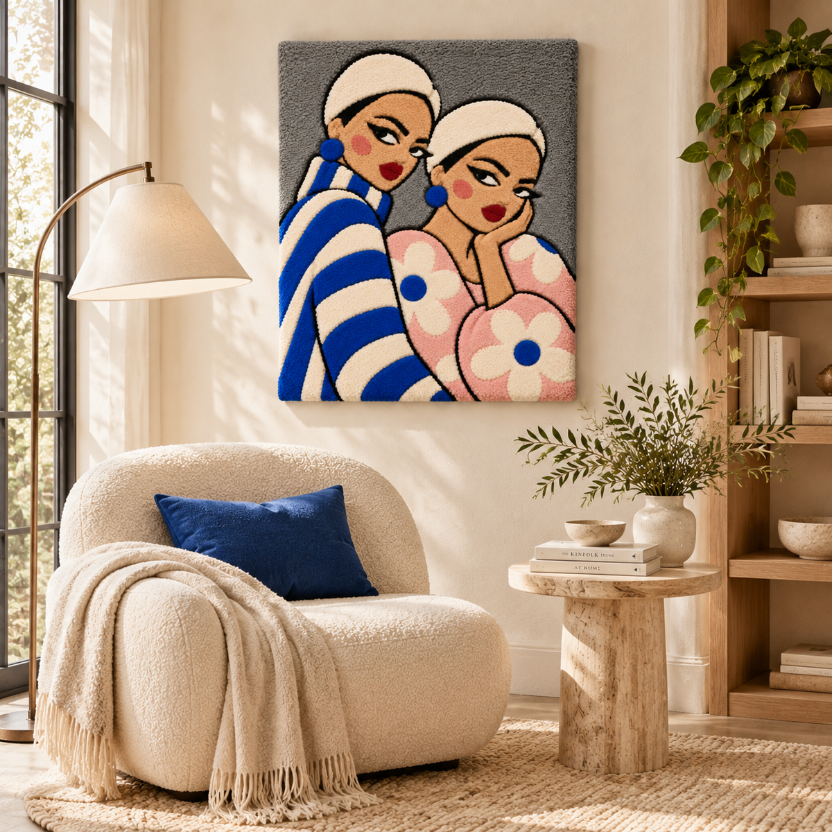 Sisters in Blue and Blossom — room setting 3