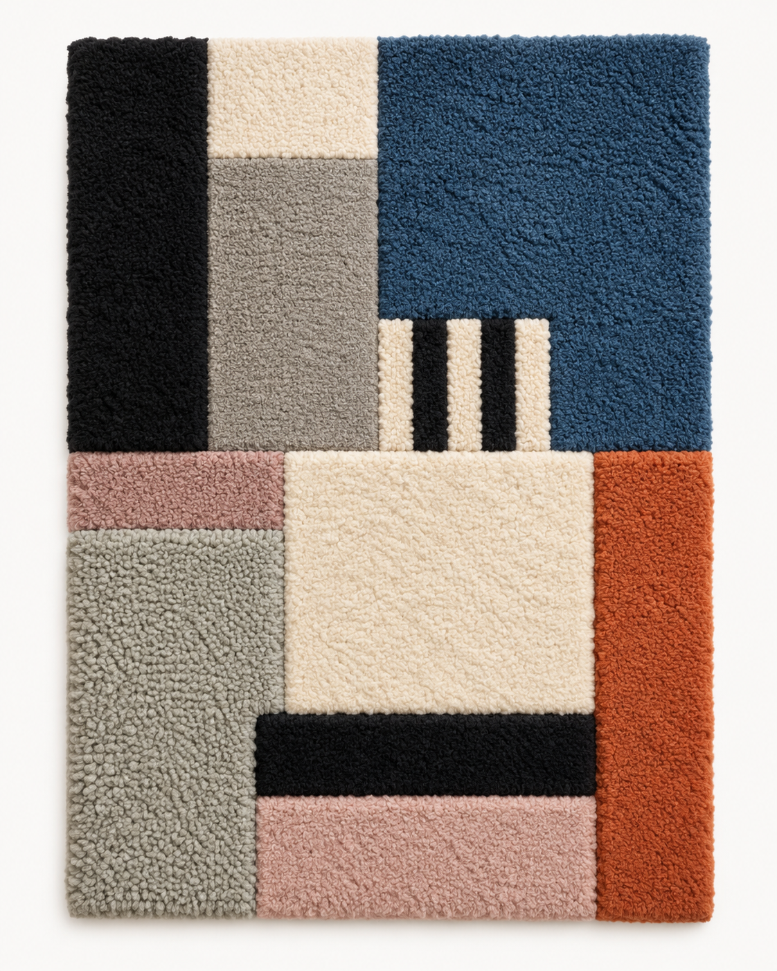Hewn Earth wall art featuring slate blocks with a striped window design, showcasing natural textured stone and modern geometric details.
