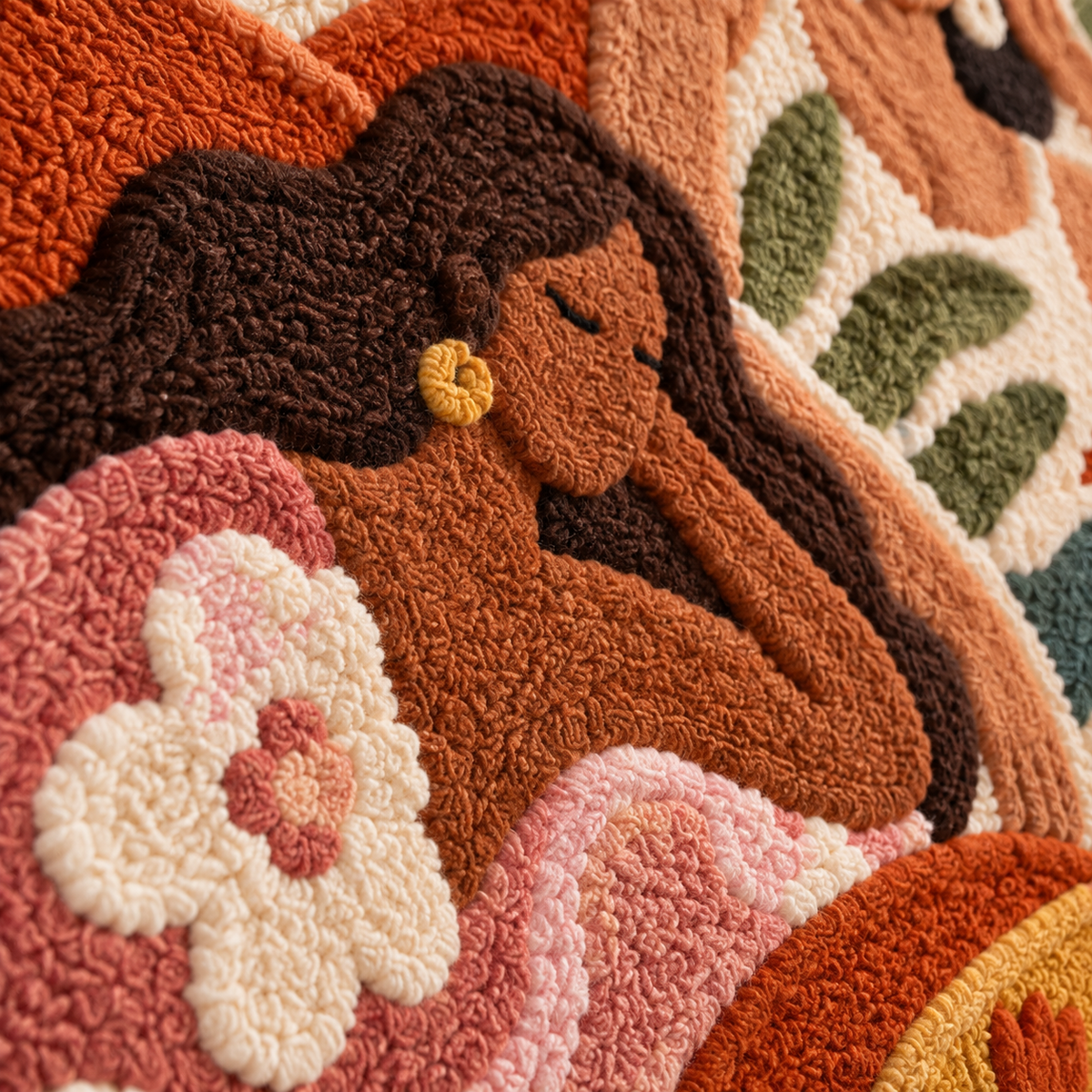 Slow Afternoon Salon — tufted wool texture detail