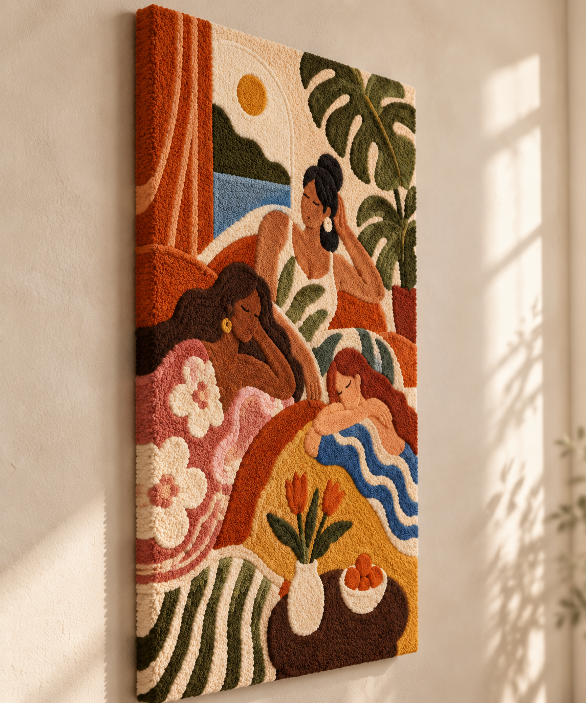 Slow Afternoon Salon — angled relief view