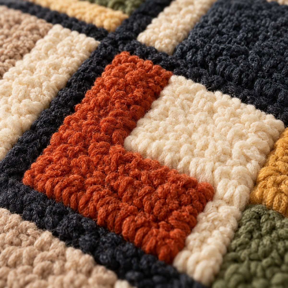Small Windows at Dusk — tufted wool texture detail