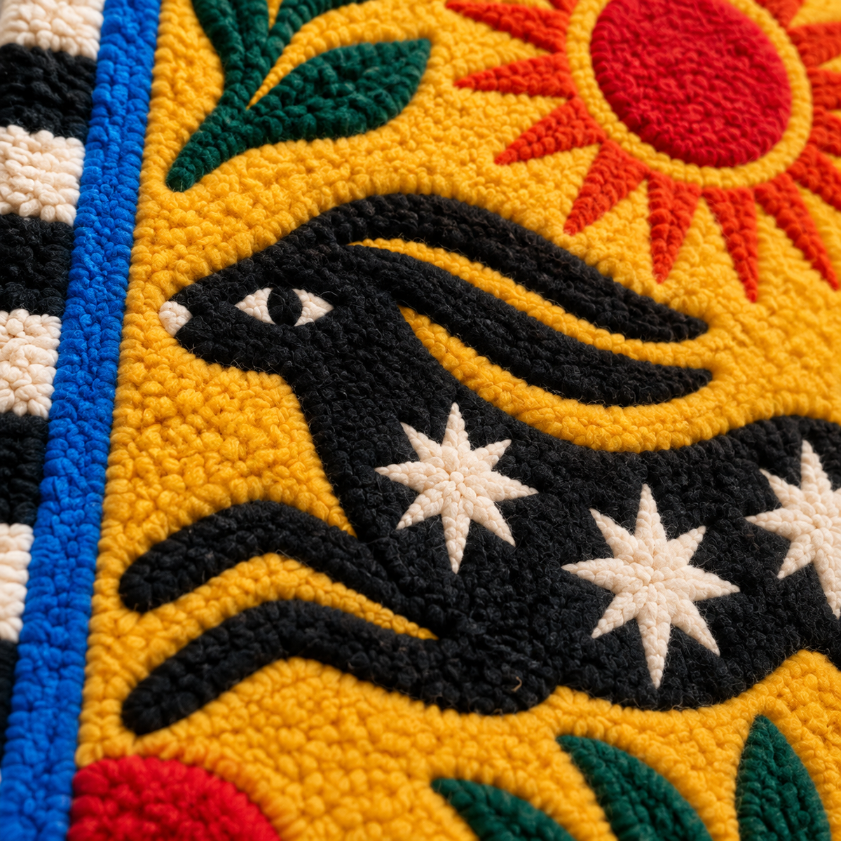 Solar Hare across Golden Fields — tufted wool texture detail