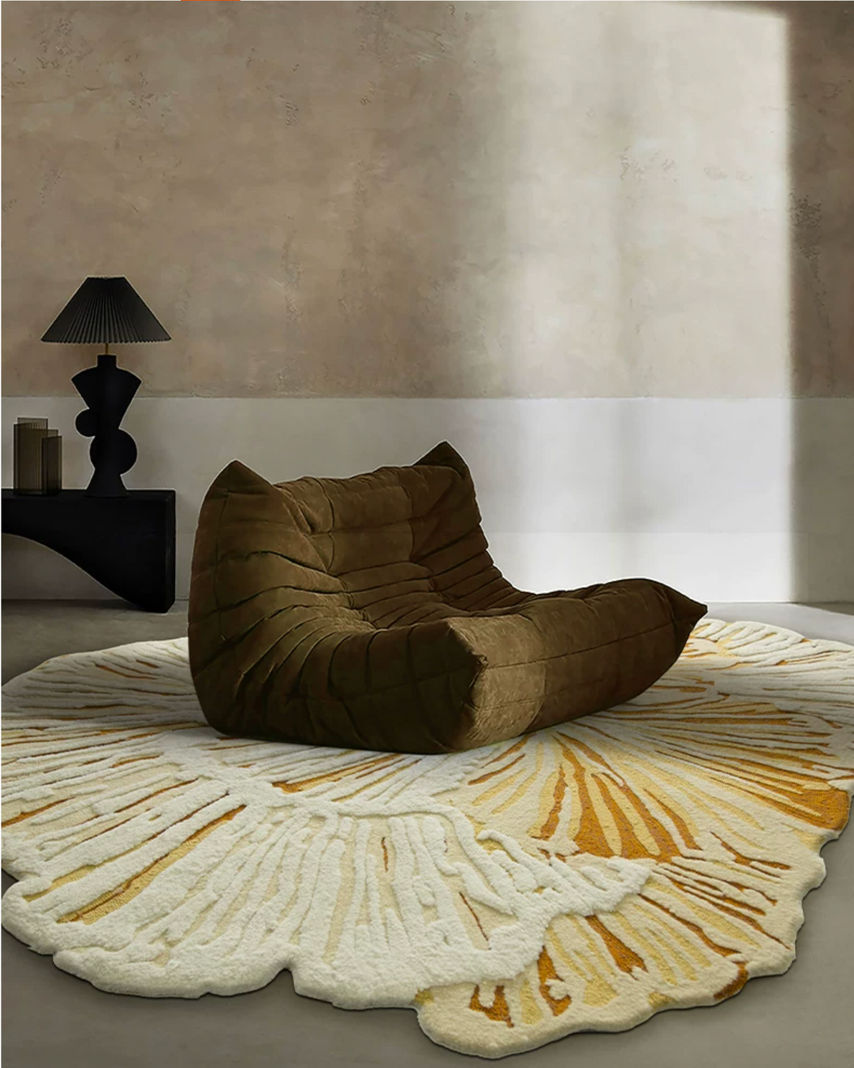 Solene rug by Hewn Earth Studio featuring a textured, neutral-toned design perfect for modern living spaces.