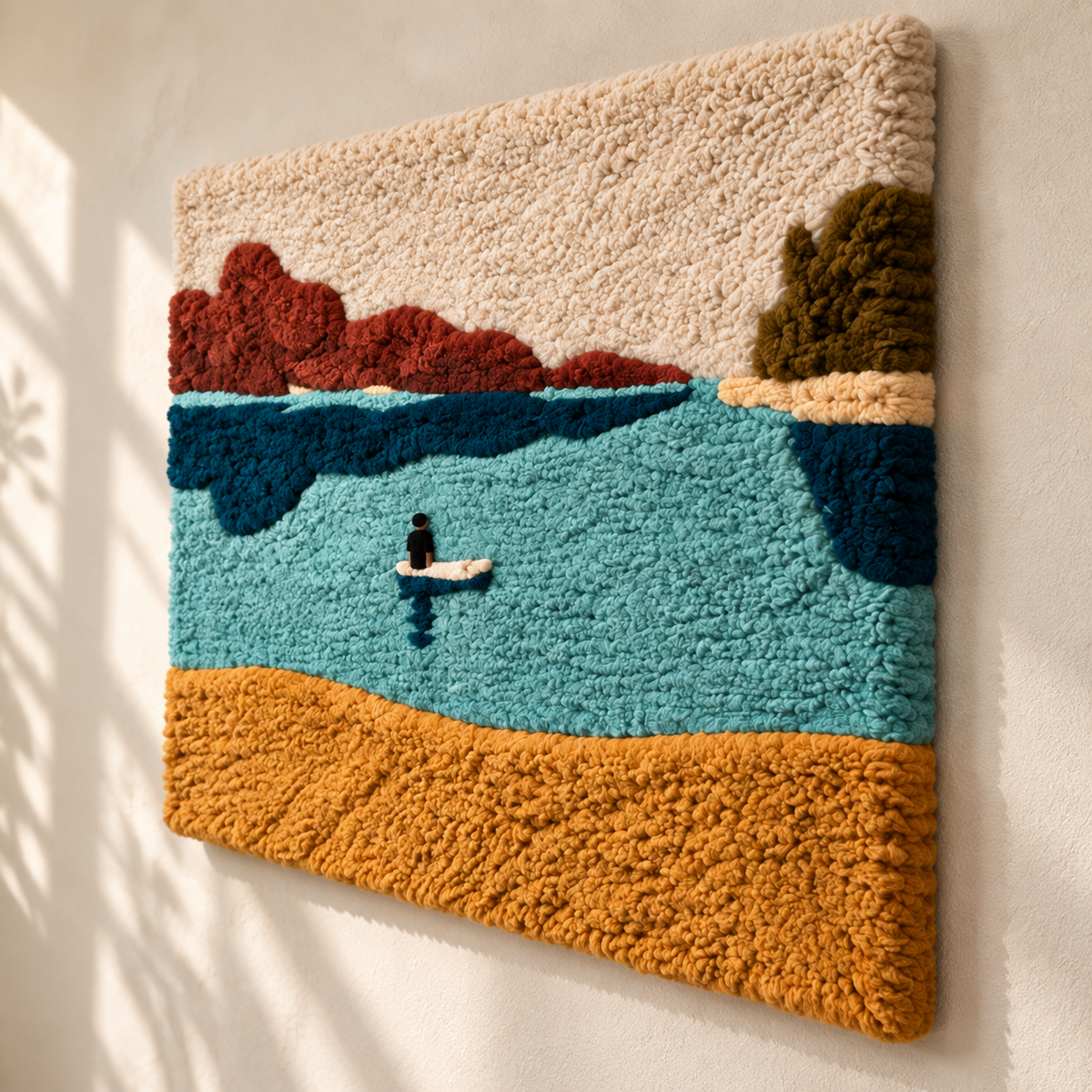 Solitude on Turquoise Water — angled relief view