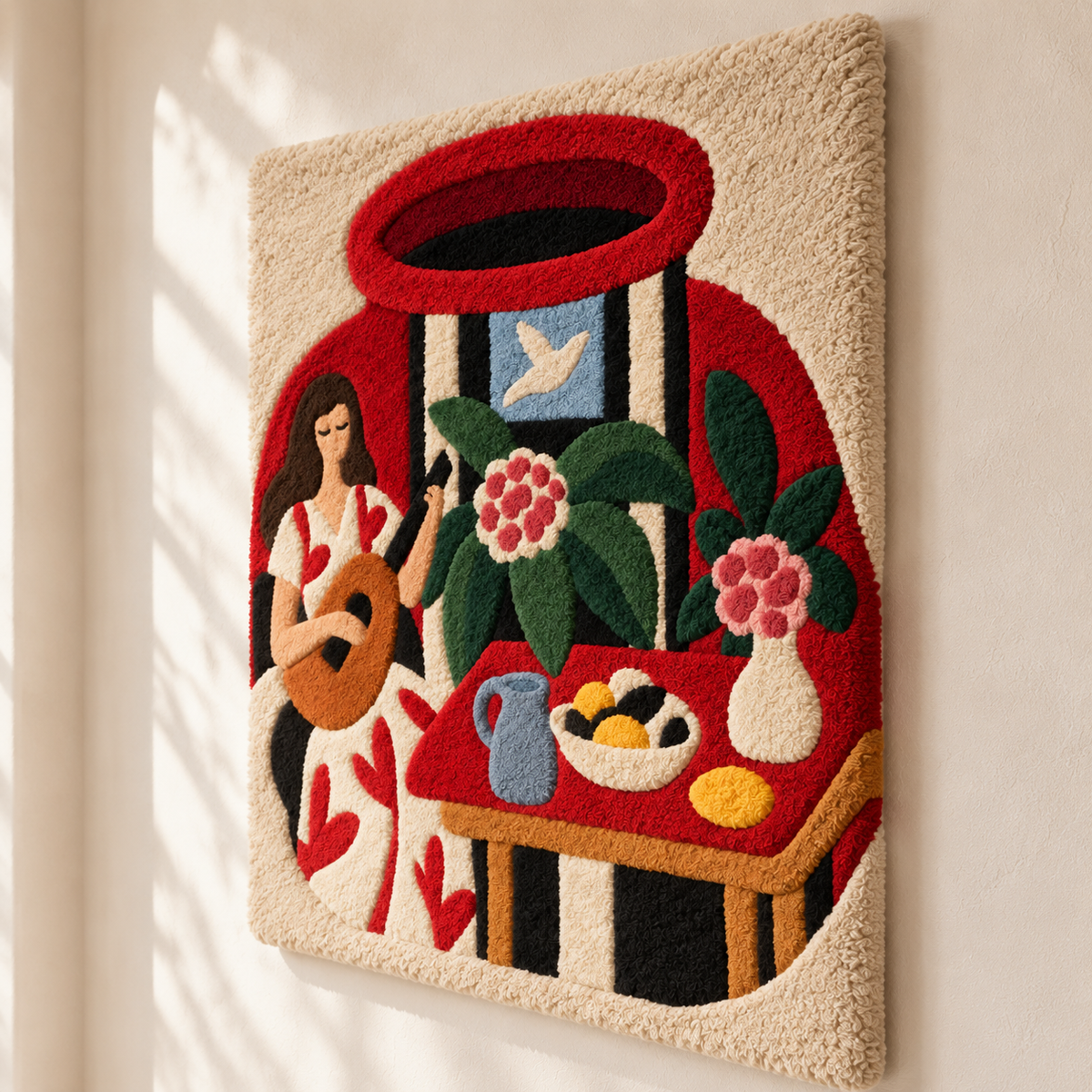 Song in the Crimson Vase — angled relief view