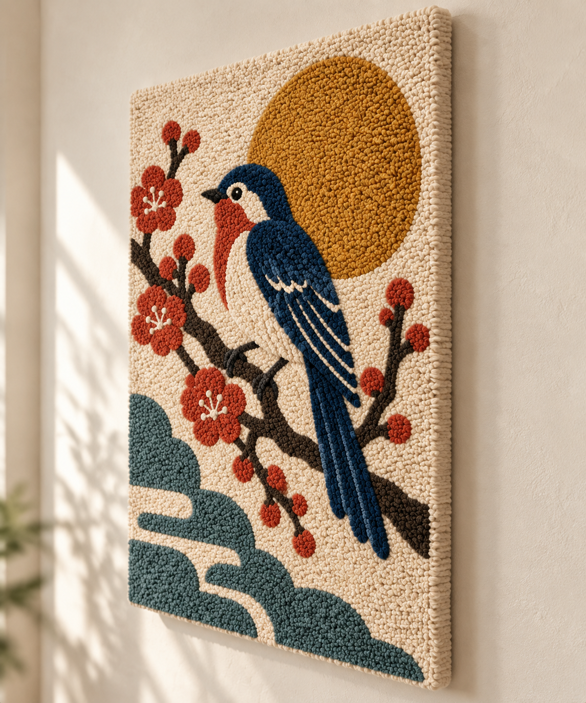 Songbird beneath the Golden Sun — angled relief view