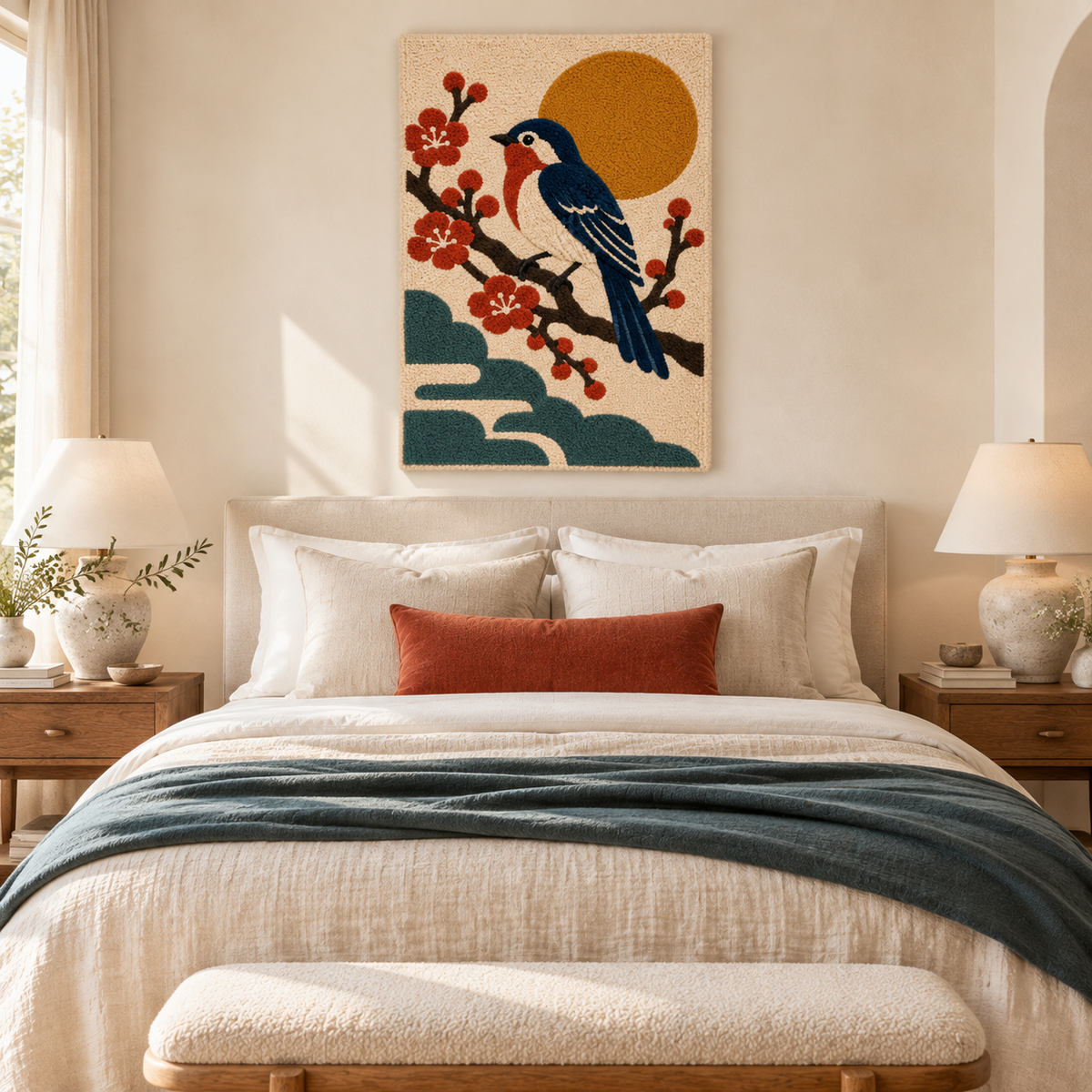 Songbird beneath the Golden Sun — front-facing room scene [room-front]