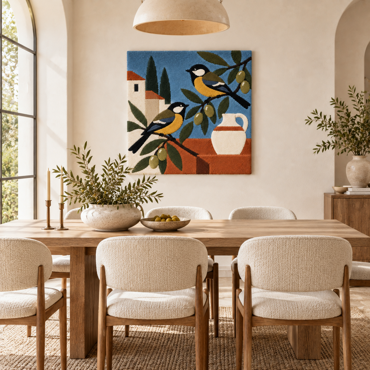 Songbirds in the Olive Courtyard — room setting 3