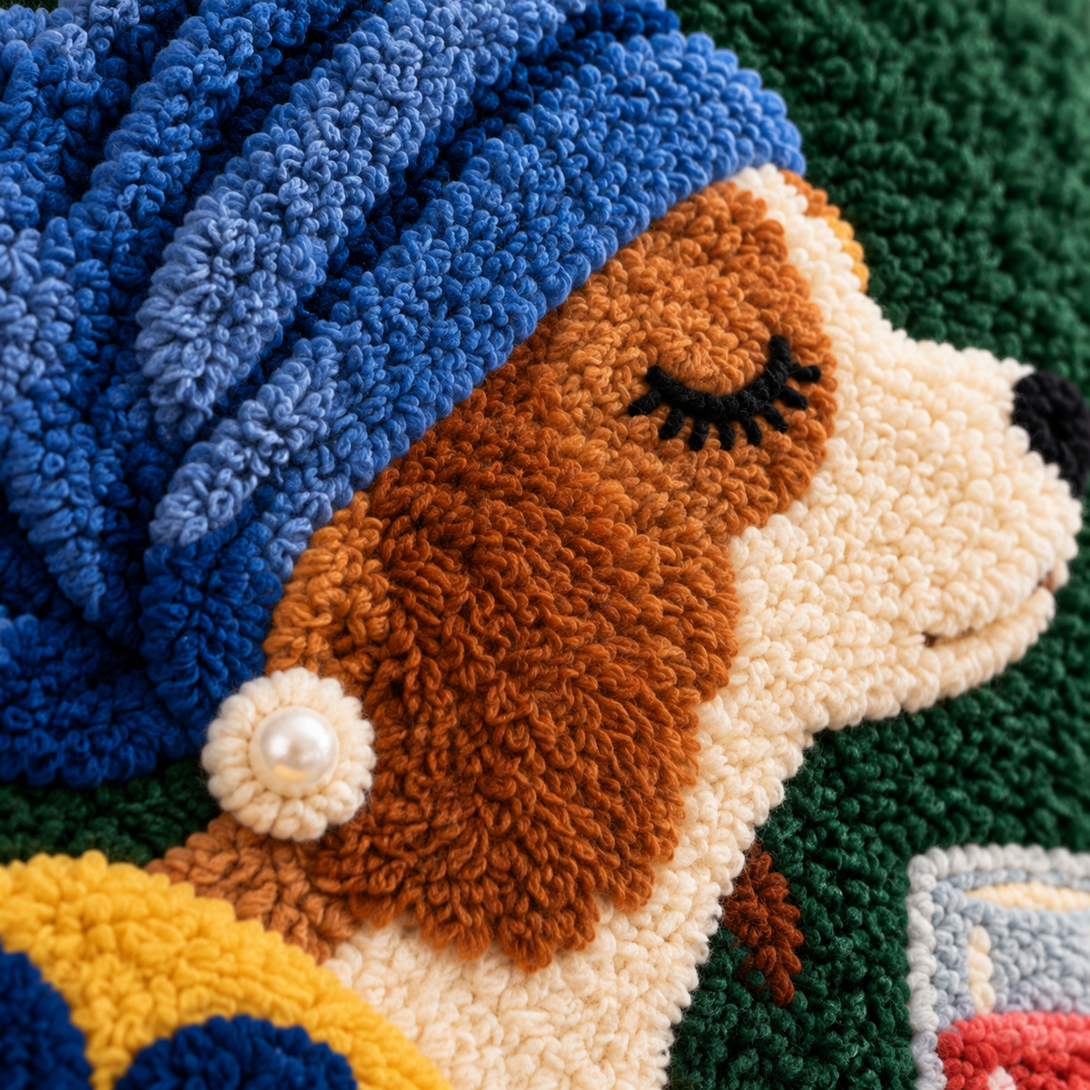 Spaniel at a Blue Hour — tufted wool texture detail
